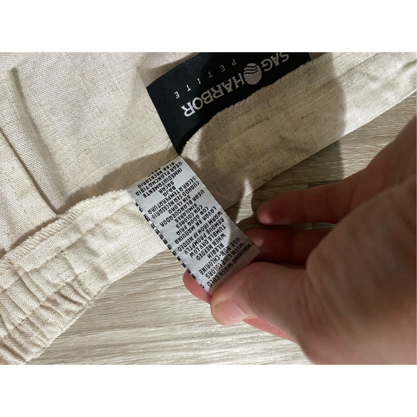 Misty Harbor Sag Harbor Light Khaki Linen Pants, Straight Leg, Size 12P Size 34" / US 12 / IT 48 - 6 Thumbnail