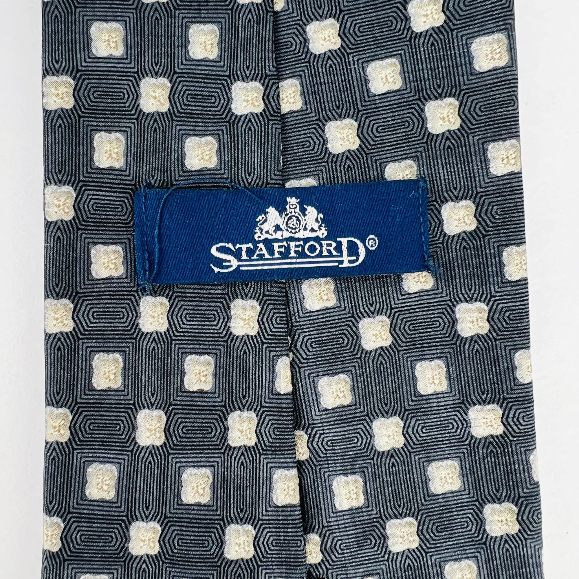 Stafford Stafford Squares 100% Silk Necktie Tie Size ONE SIZE - 4 Thumbnail