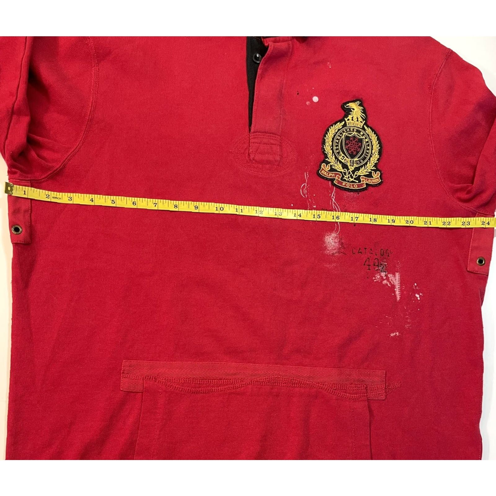 Polo Ralph Lauren VINTAGE Polo Ralph Lauren 90s Rugby Shirt Mens Long Sleeve Red Solid M Sports Designer Size US M / EU 48-50 / 2 - 7 Thumbnail