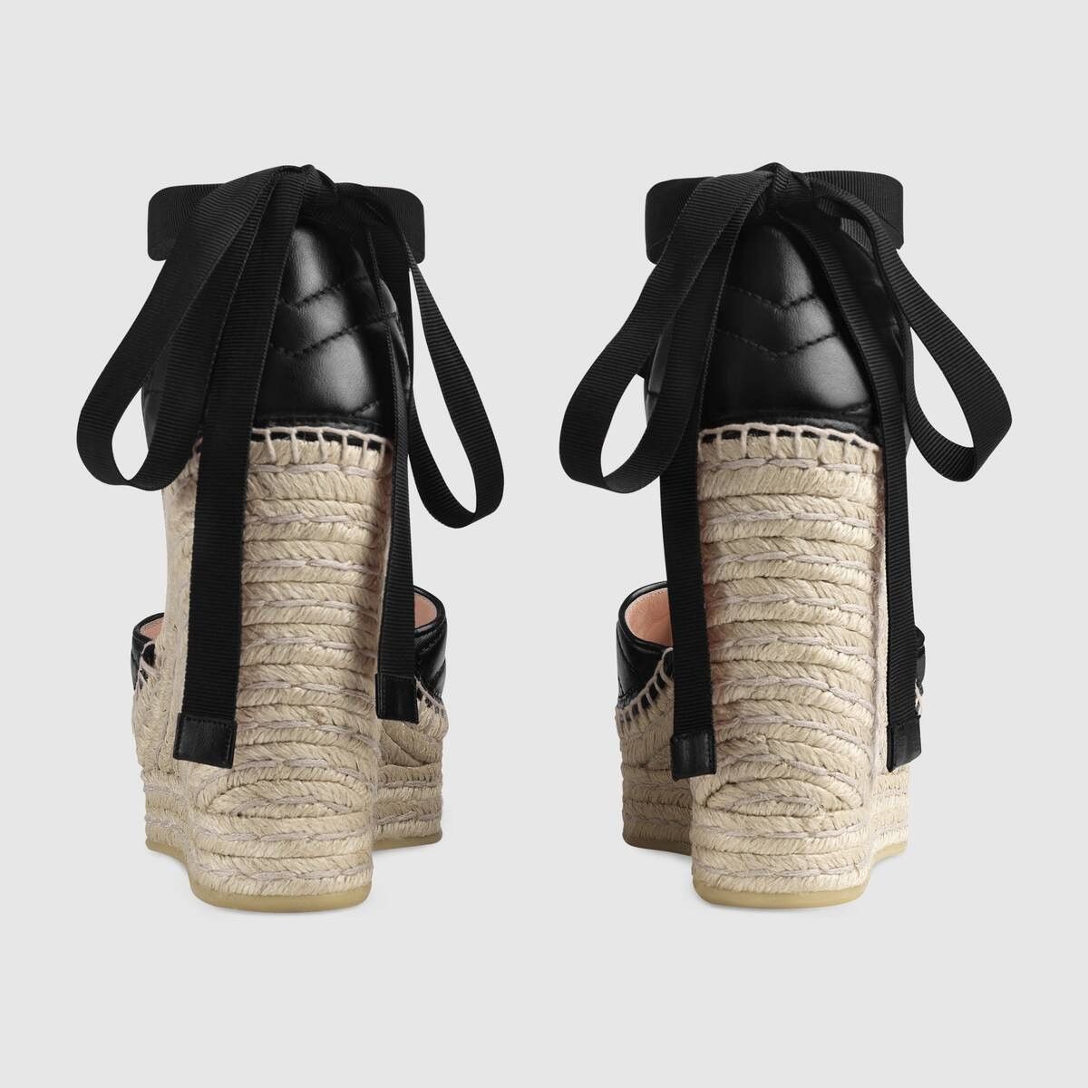Gucci o1s1wg110525 Leather Platform Espadrille in Black Size US 12 / IT 42 - 5 Thumbnail
