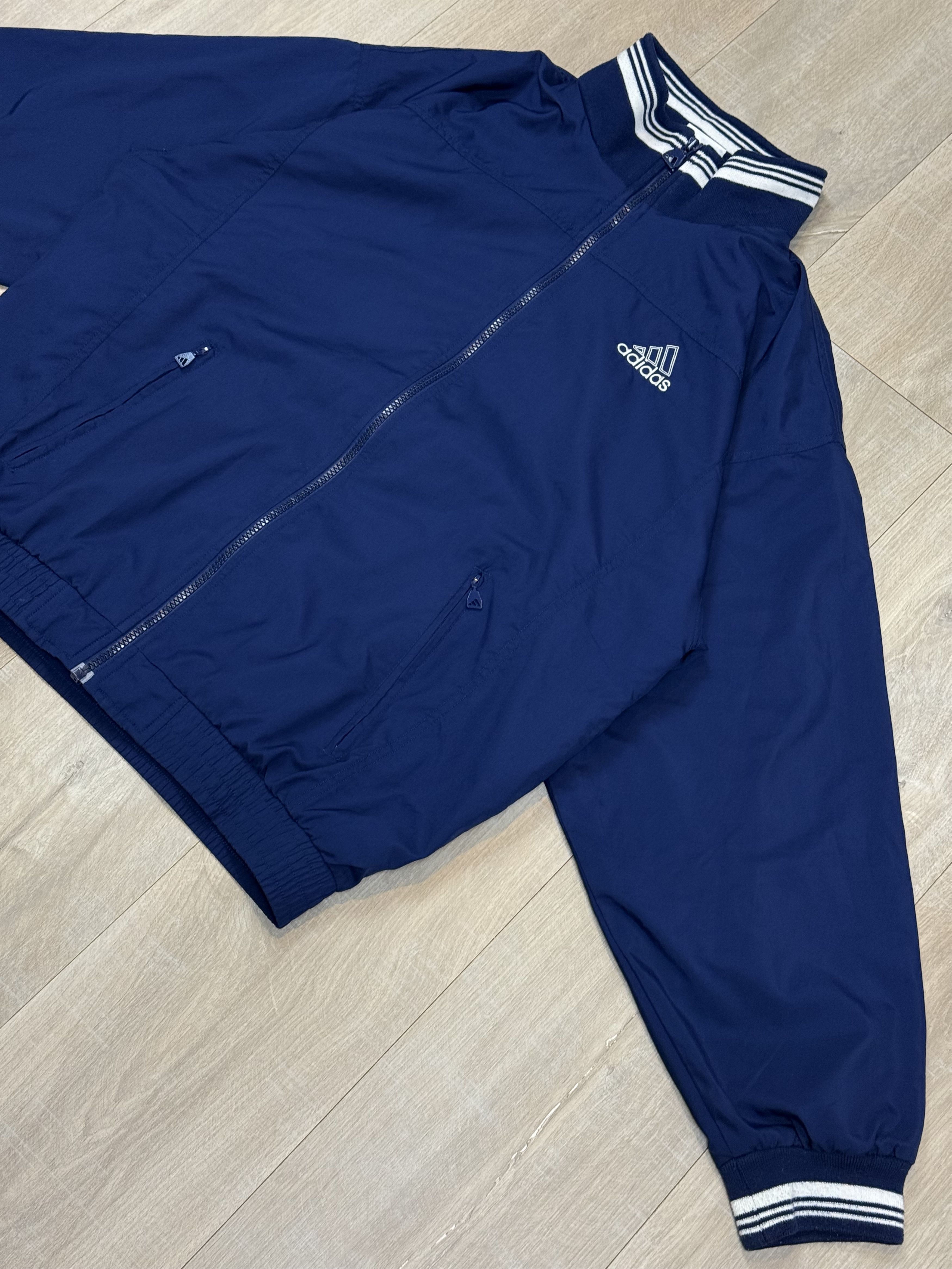 Adidas Vintage Adidas Windbreaker Navy Blue Size M Size US M / EU 48-50 / 2 - 3 Thumbnail