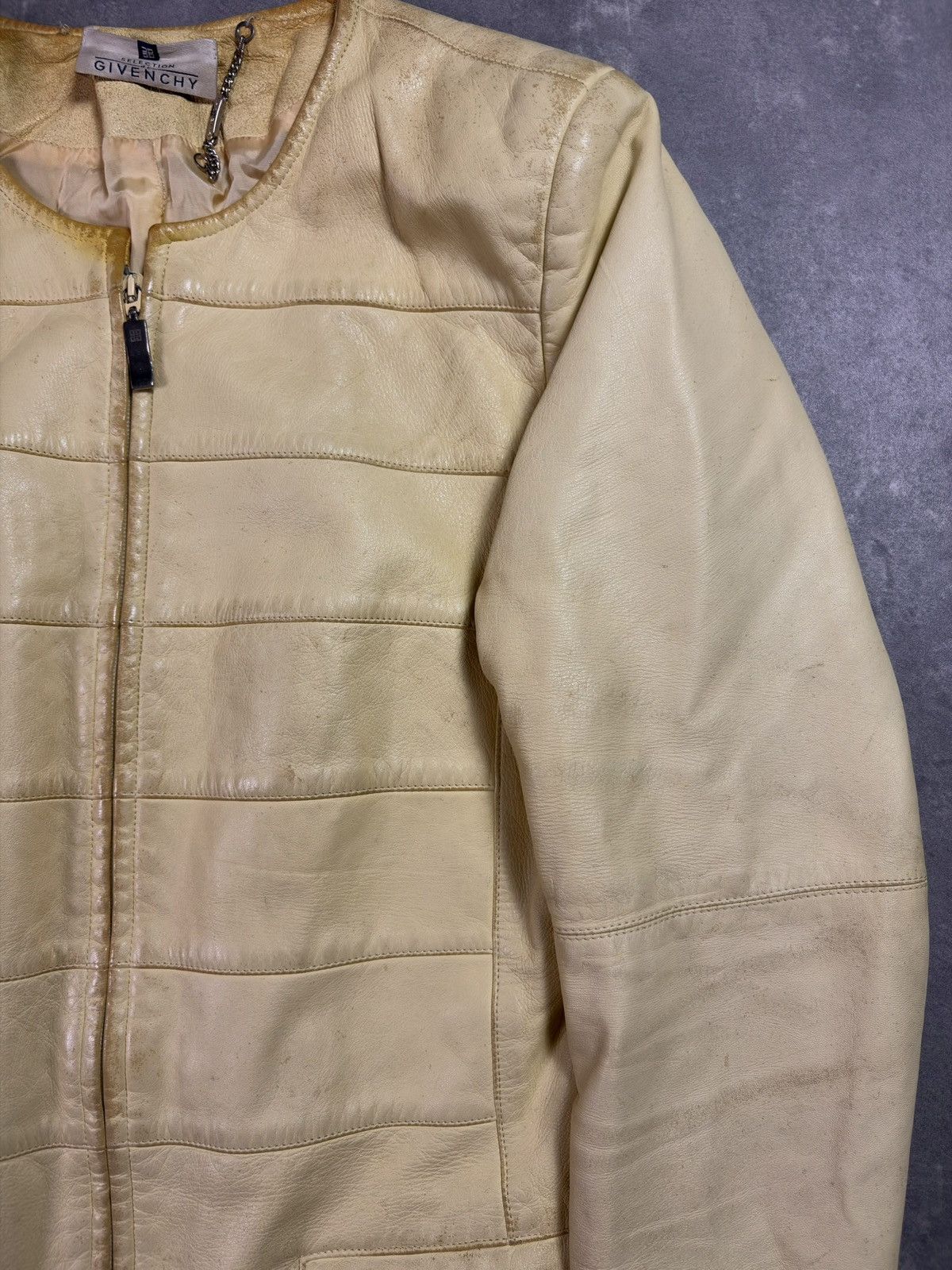 Givenchy 90s Distressed Faded Givenchy Napoleon Leather Jacket 40 Size L / US 10 / IT 46 - 7 Thumbnail
