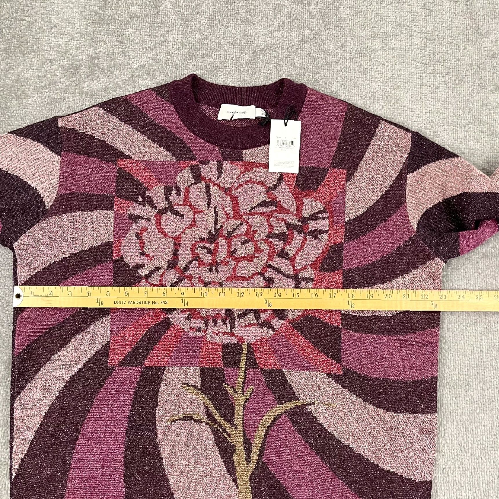 Coach COACH Sweater Womens Small Kaffe Fassett Carnation Print Crewneck Oversized NEW Size S / US 4 / IT 40 - 5 Thumbnail