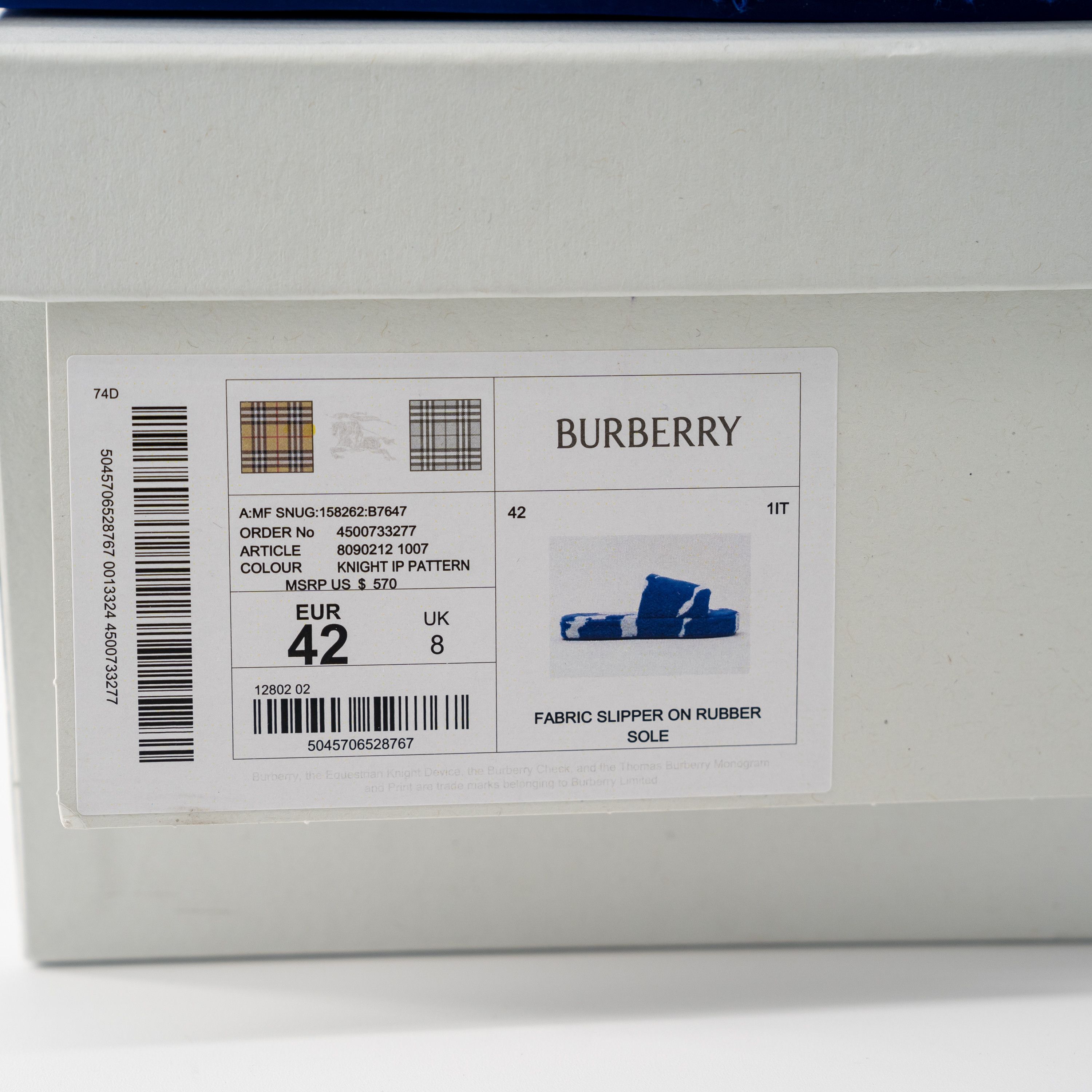 Burberry 37.5 7.5 Burberry Snug Towelling Slide Slippers Knight Blue Size US 7.5 / IT 37.5 - 11 Thumbnail