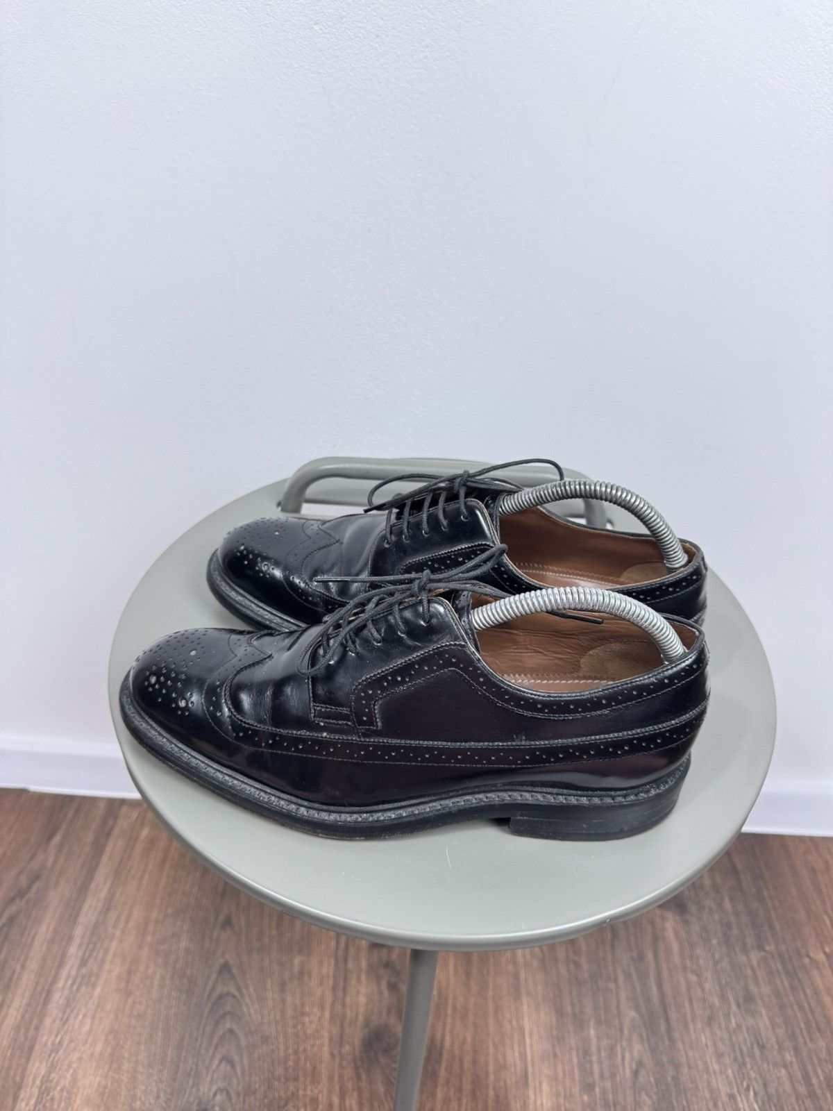 Other Vintage Black Leather Wingtip Brogue Oxford Shoes US 7 EU 40 Size US 7 / EU 40 - 6 Thumbnail