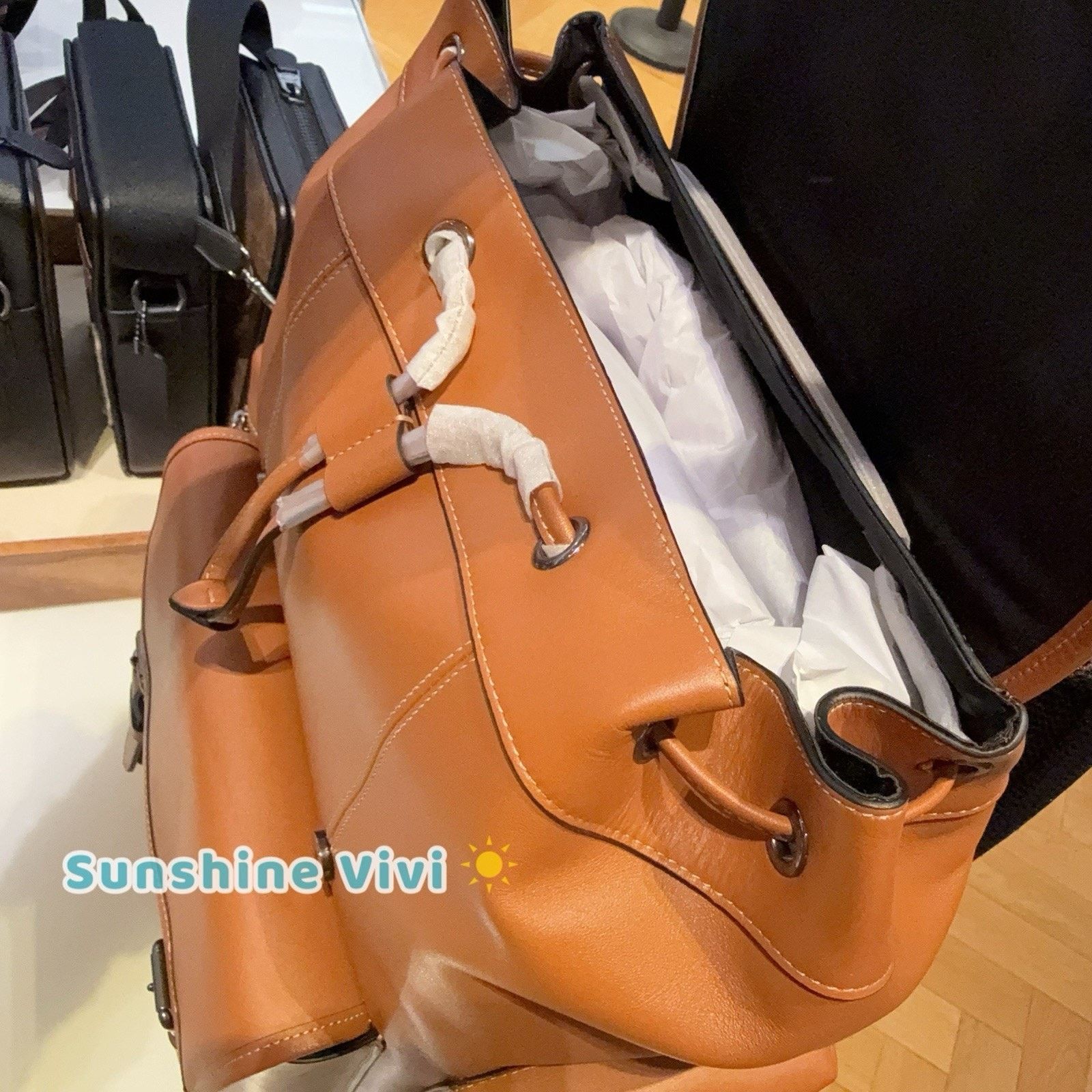 Coach NWT Coach Large Sprint Backpack Leather Gunmetal/Tan CDB61 Size ONE SIZE - 7 Thumbnail
