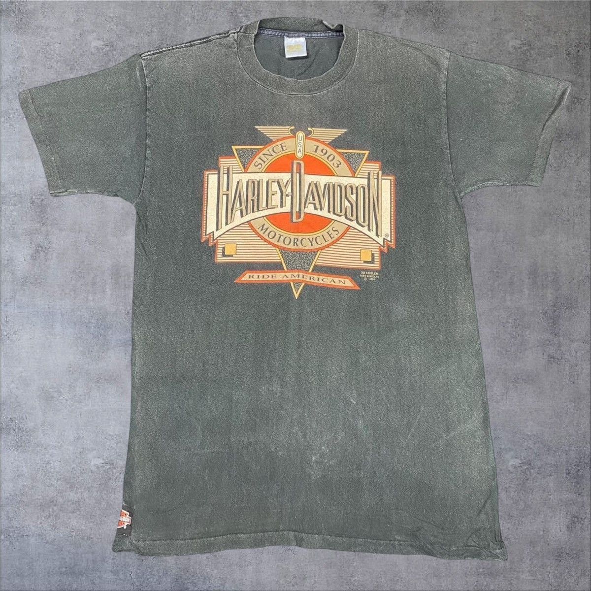 Harley Davidson × Vintage Vintage 3D Emblem Harley Davidson Shirt Size US L / EU 52-54 / 3 - 1 Thumbnail