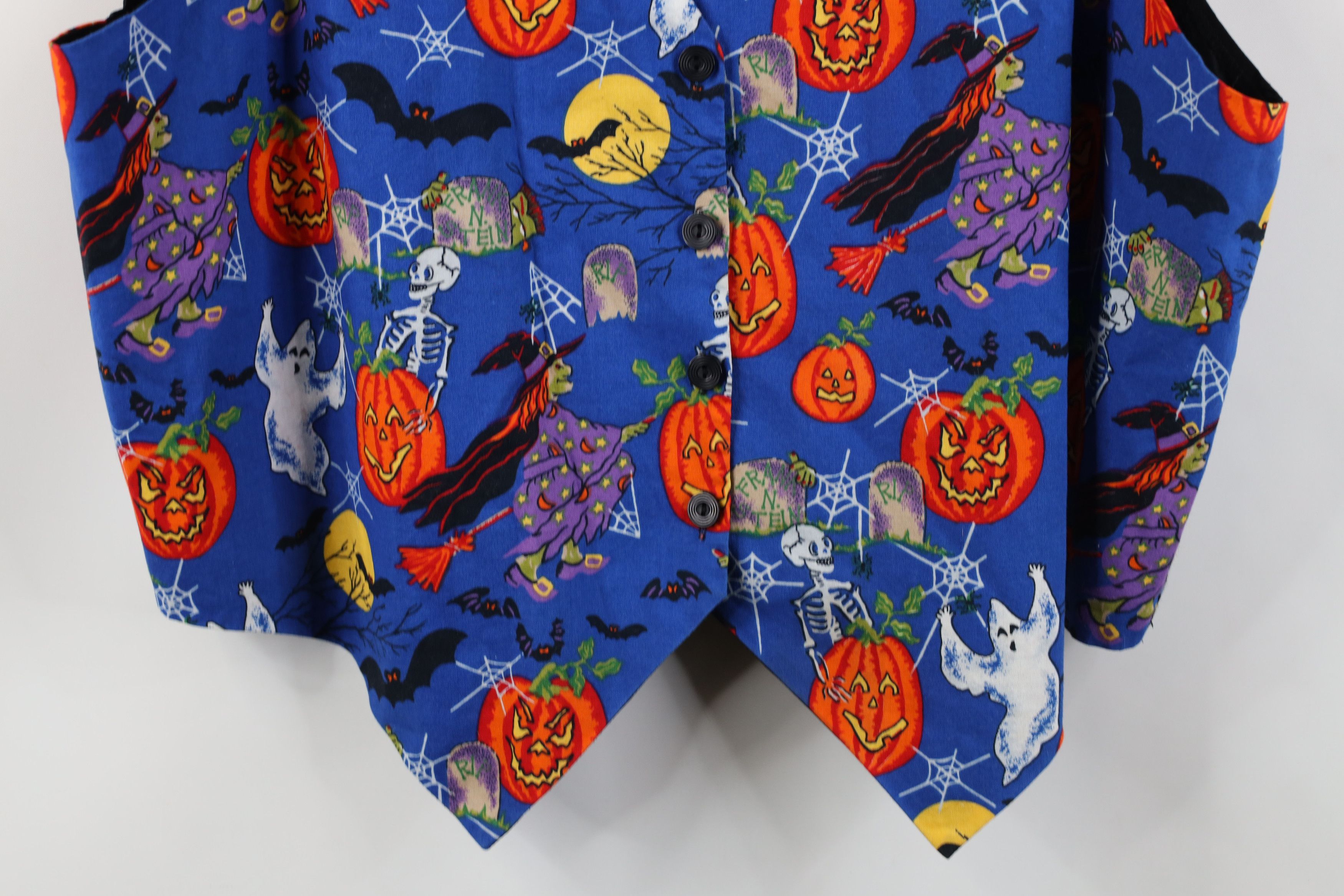Vintage Vintage 90s Streetwear Witch Bat Pumpkin Ghost Vest Jacket Size XL / US 12-14 / IT 48-50 - 3 Thumbnail