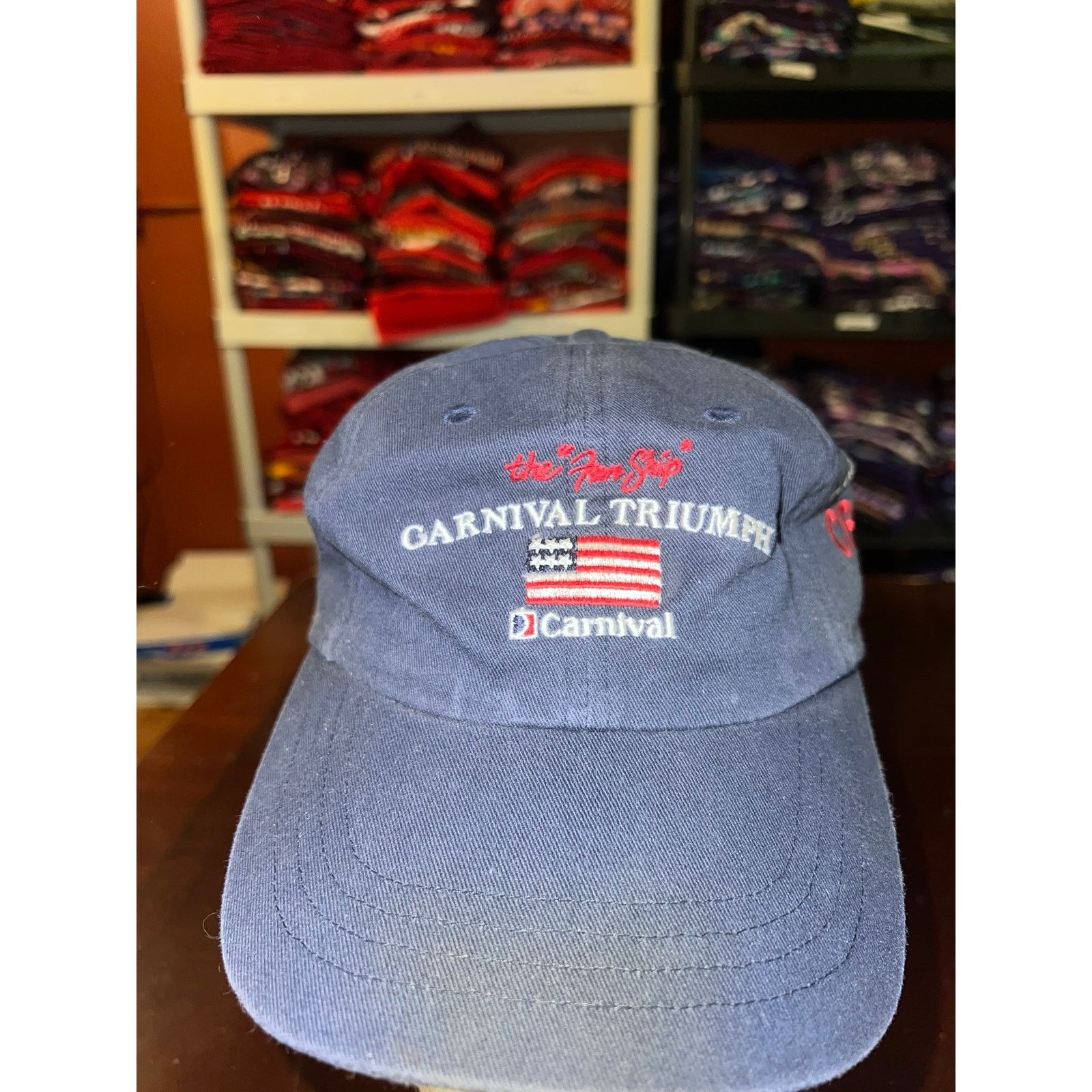 Vintage Vintage Carnival Hat The Fun Ship Triumph 2001 02 Crew Cap Size ONE SIZE - 2 Thumbnail
