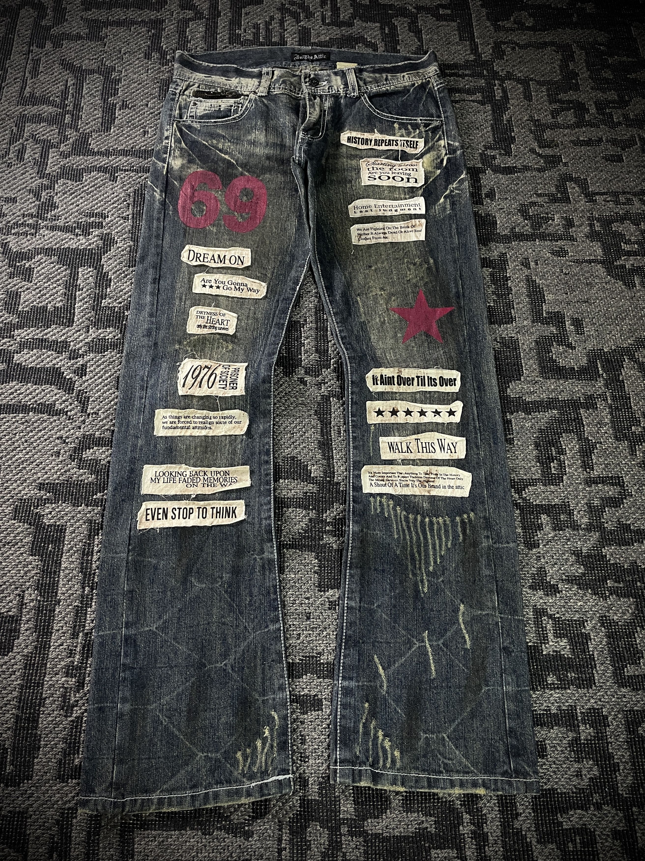 In The Attic In the attic Patch Boot Cut Jeans Size US 33 - 1 Thumbnail
