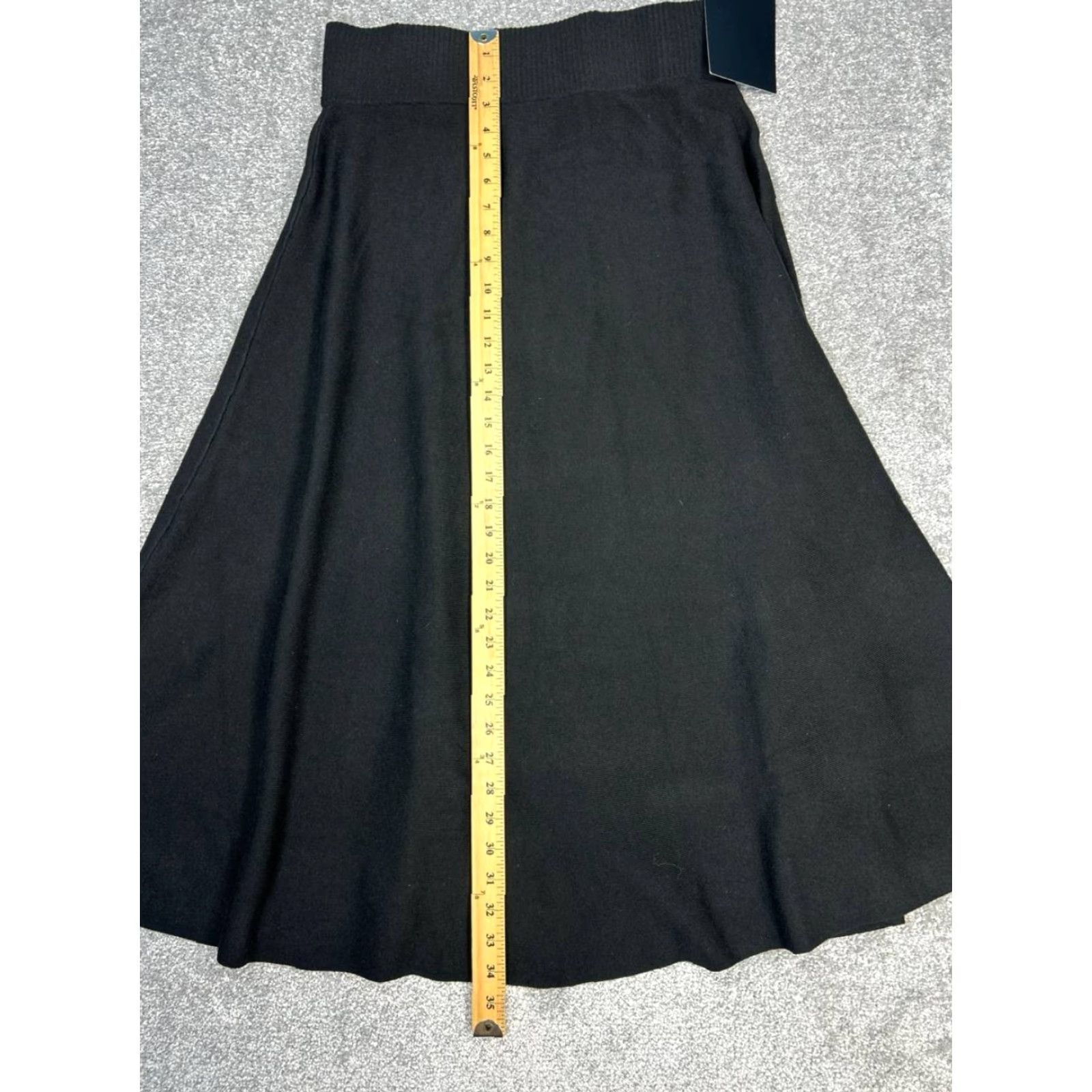 Vintage Tuckernuck Xena Midi Skirt Womens Large Black A-Line Knit Stretch Outdoor New Size 36" / US 14 / IT 50 - 3 Thumbnail