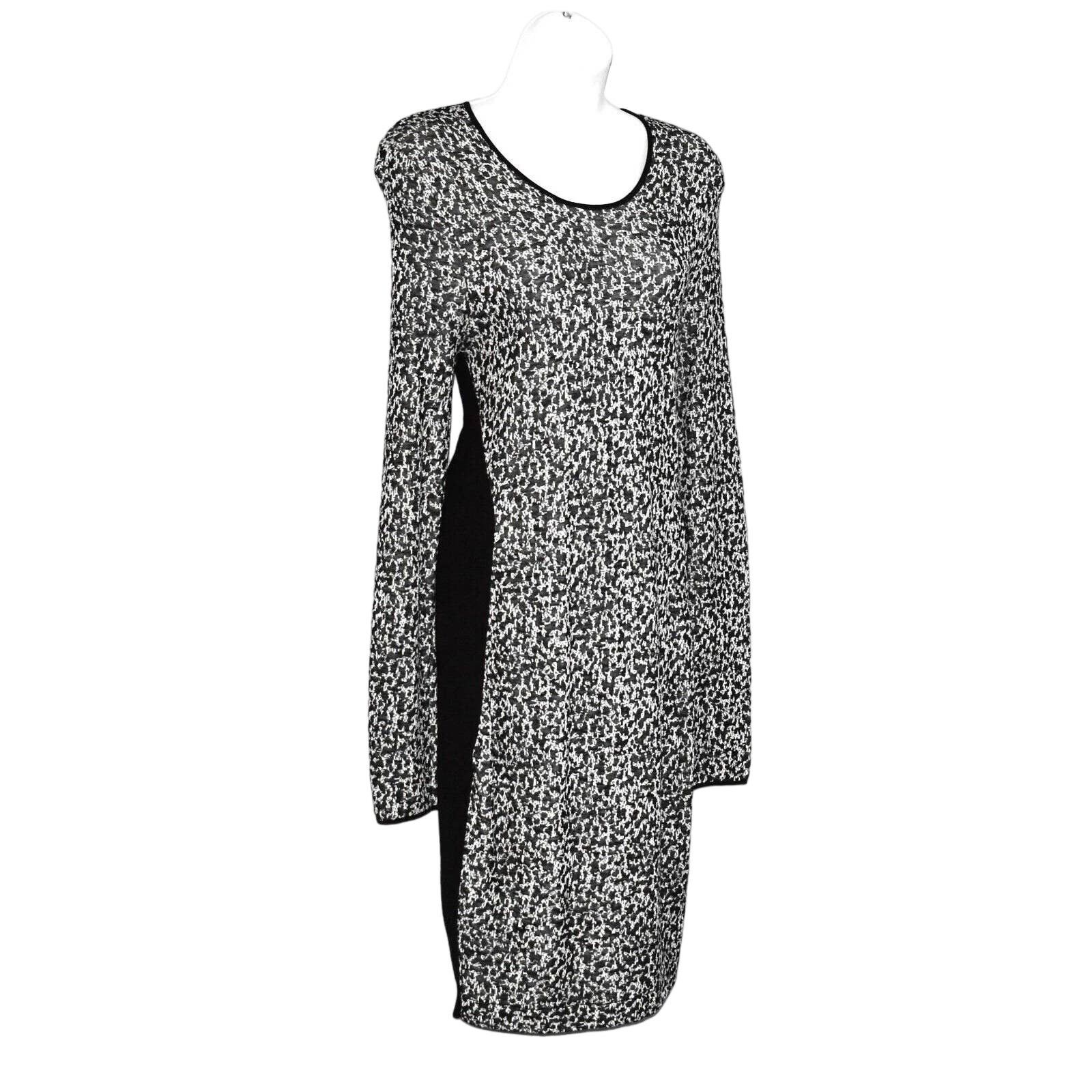 Burberry BURBERRY LONDON Black White Knit Long Sleeve Dress Size M Size M / US 6-8 / IT 42-44 - 2 Thumbnail