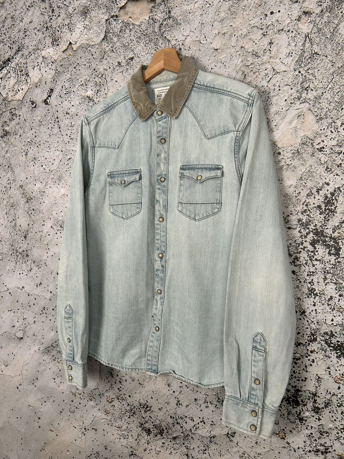 Allsaints Allsaints Denim Shirt Avant Garde Jeans Luxury Designer Size US M / EU 48-50 / 2 - 2 Thumbnail