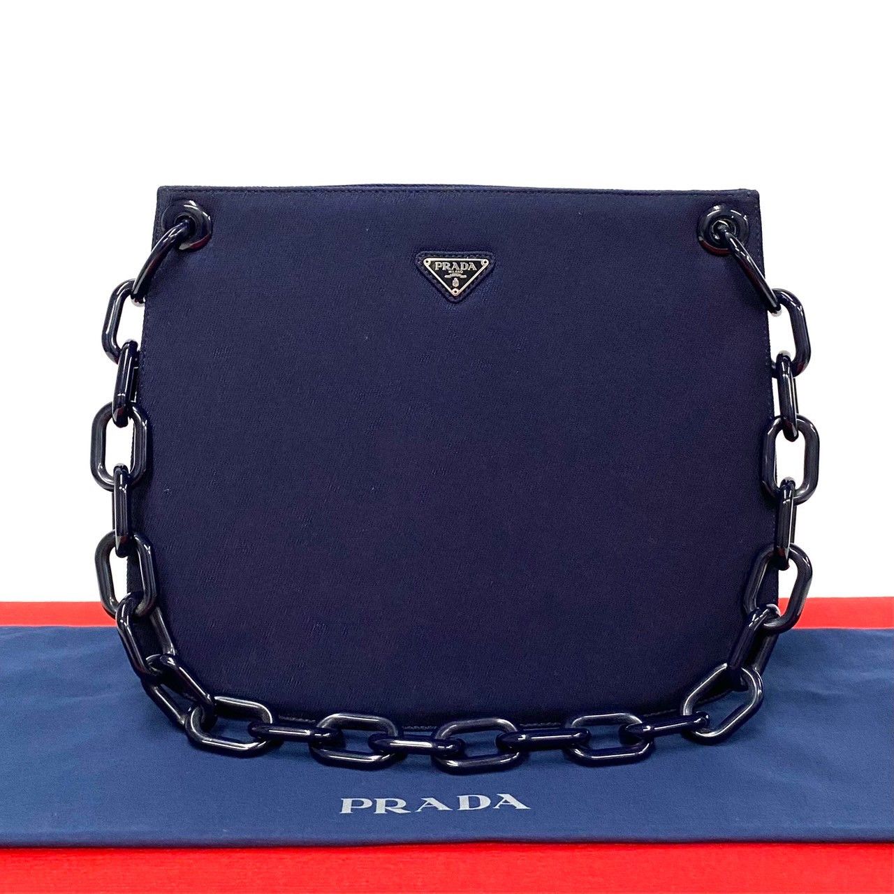 Prada Prada Jersey 2Way Shoulder Tote Bag Plastic Shoulder Bag in Blue, Women's