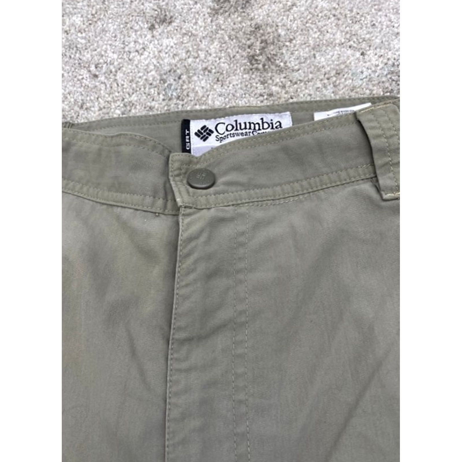 Olive Columbia GRT Cargo Shorts Men Large 32 Olive Green Pockets Outdoor Work 6153 Size US 33 - 3 Thumbnail