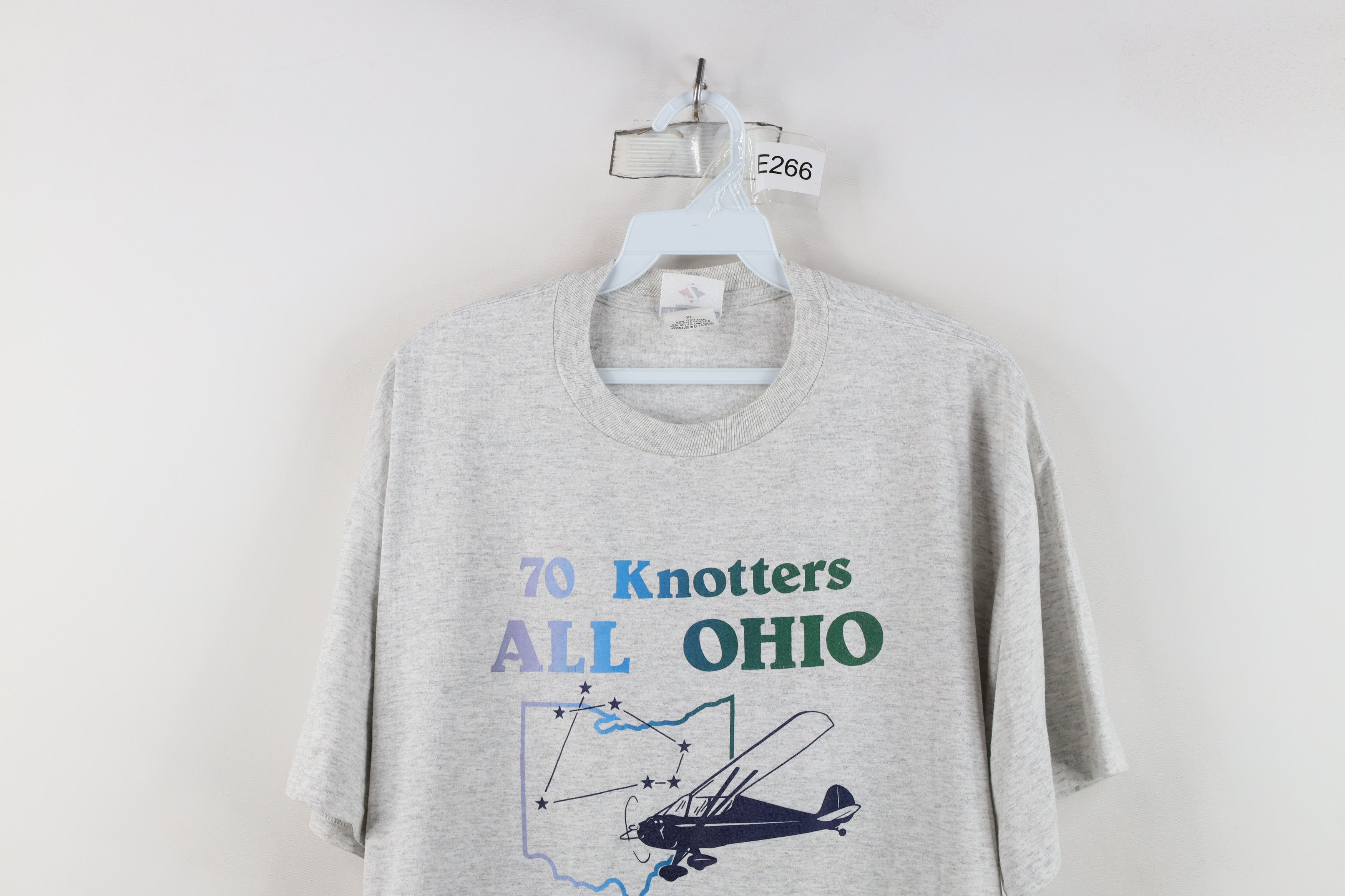 Vintage Vintage 90s 70 Knotters All Ohio Airplane T-Shirt Gray Size US XL / EU 56 / 4 - 2 Thumbnail