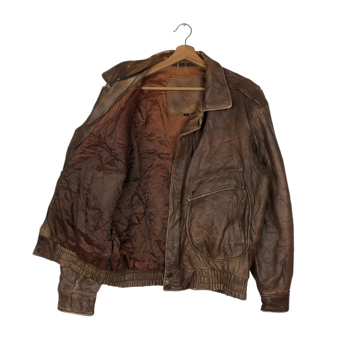 Japanese Brand 🔥VINTAGE JUMPER BOMBER LEATHER JACKET ISSEY MIYAKE Size US L / EU 52-54 / 3 - 10 Thumbnail