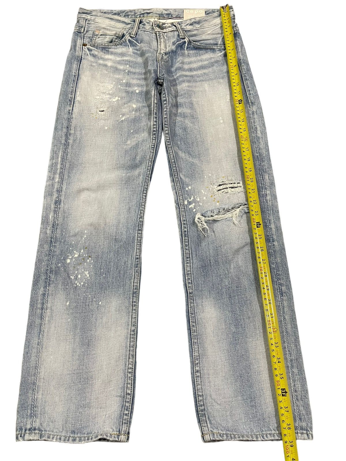 14th Addiction Vintage Y2K Japanese Faded Wash Whisker Painted Distressed Size US 31 - 11 Thumbnail