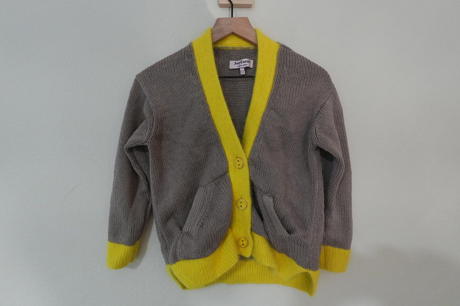 Juicy Couture Jeans Juicy Couture Cardigan Women's S/M Yellow Y2K Angora Trim Size S / US 4 / IT 40 - 1 Thumbnail