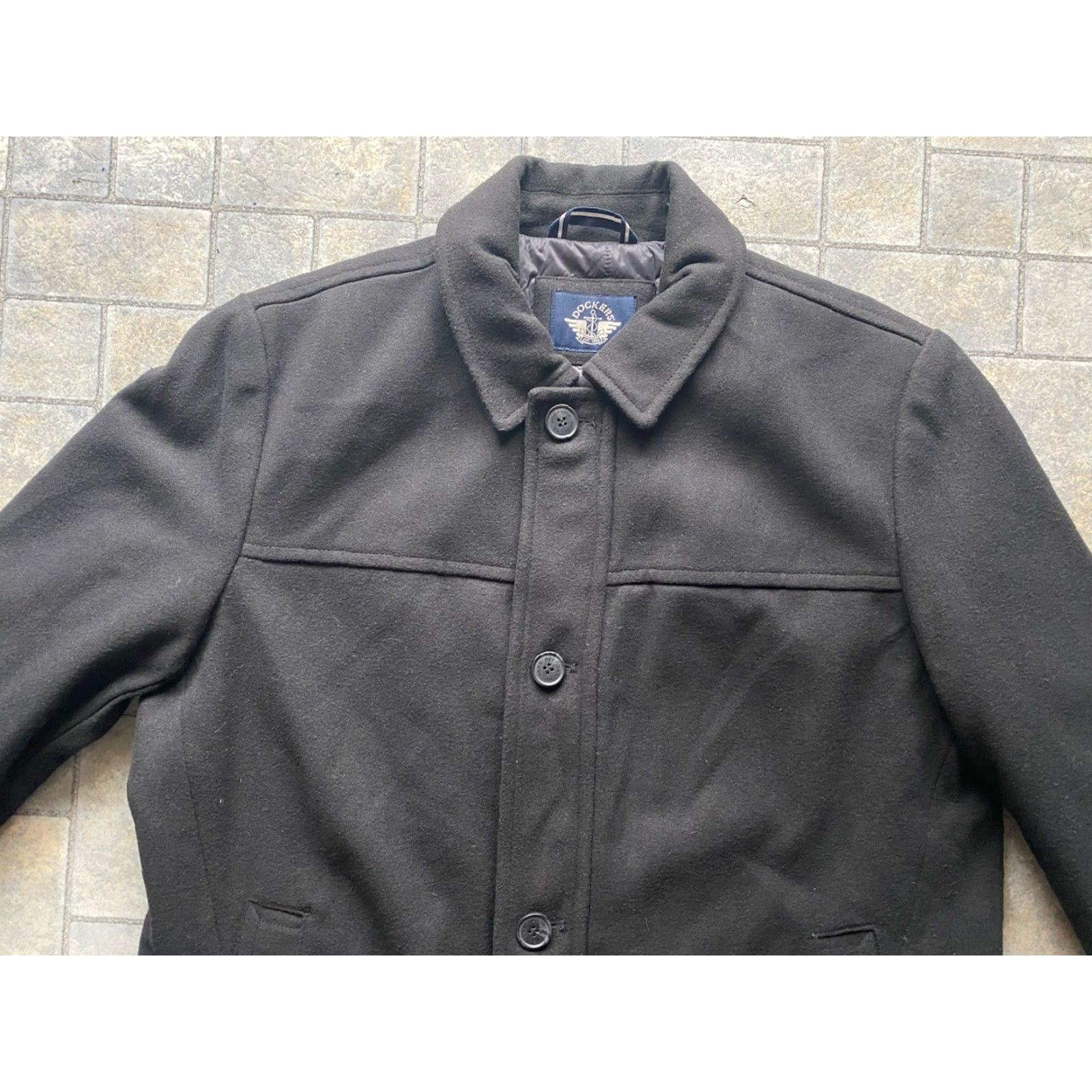 Dockers New Dockers Coat Men’s Pea XL Black Wool Blend Lined MSRP 80 NWT Size US XL / EU 56 / 4 - 4 Thumbnail