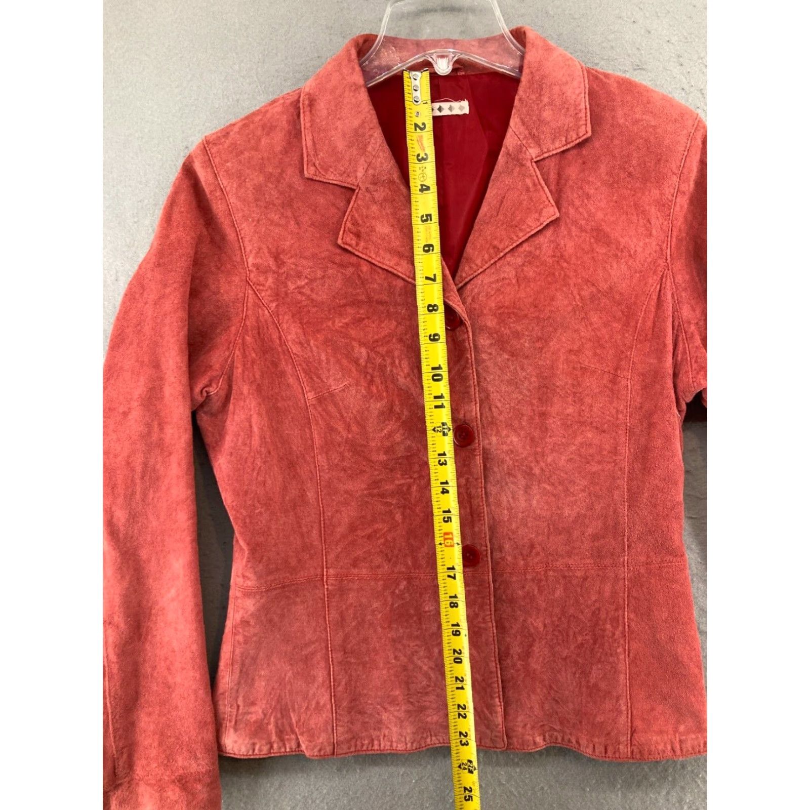 Vintage Leather Jacket Womens Medium Red Button Up 90s Vintage? Size M / US 6-8 / IT 42-44 - 3 Thumbnail
