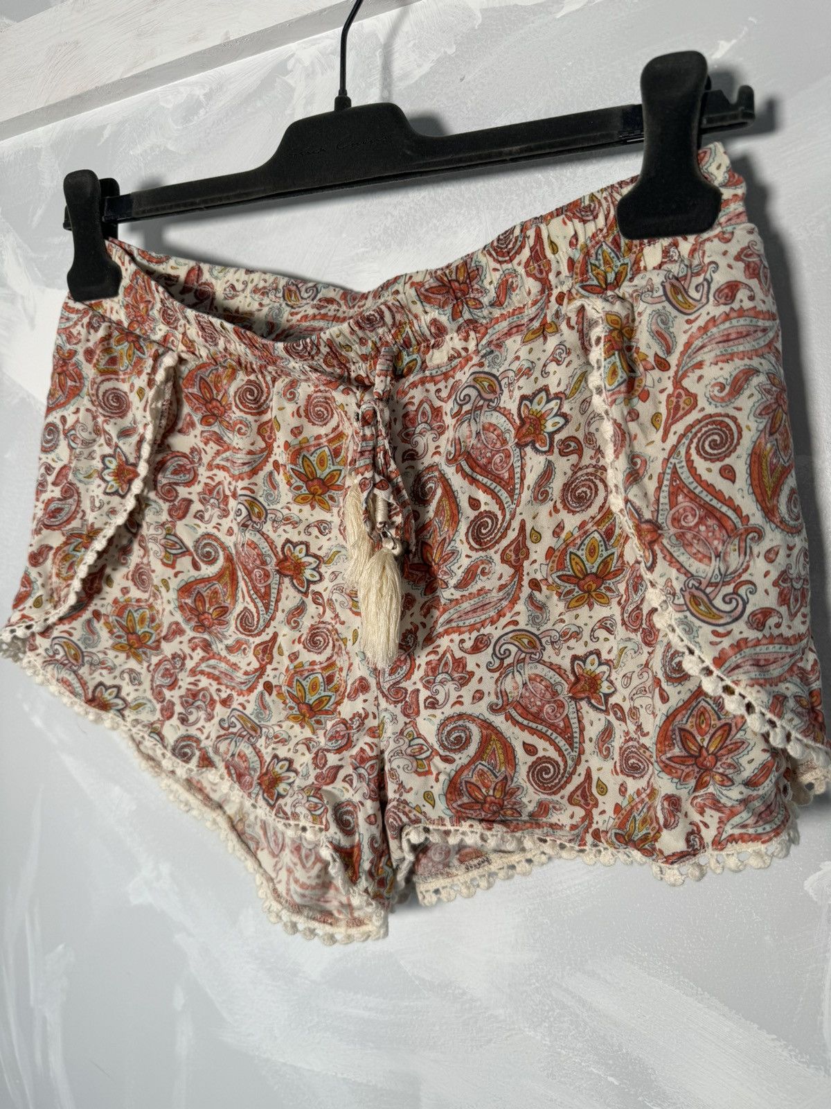 Vintage Atmosphere Floral Hippie Short Shorts Thin Size 28" / US 6 / IT 42 - 4 Thumbnail