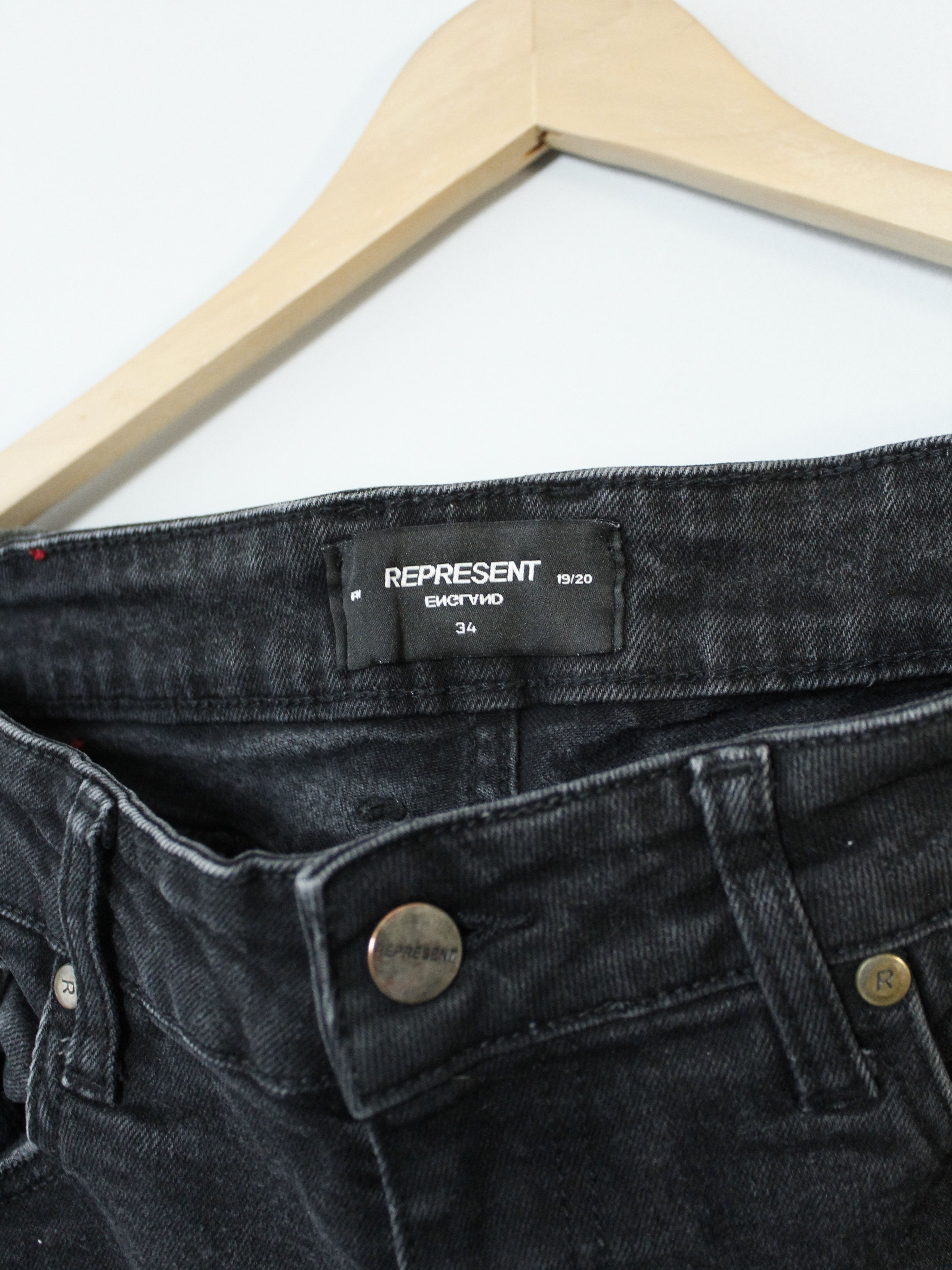Represent Clo. Represent CLO Biker Denim Jeans Distressed 34 L Black Size US 34 / EU 50 - 5 Thumbnail