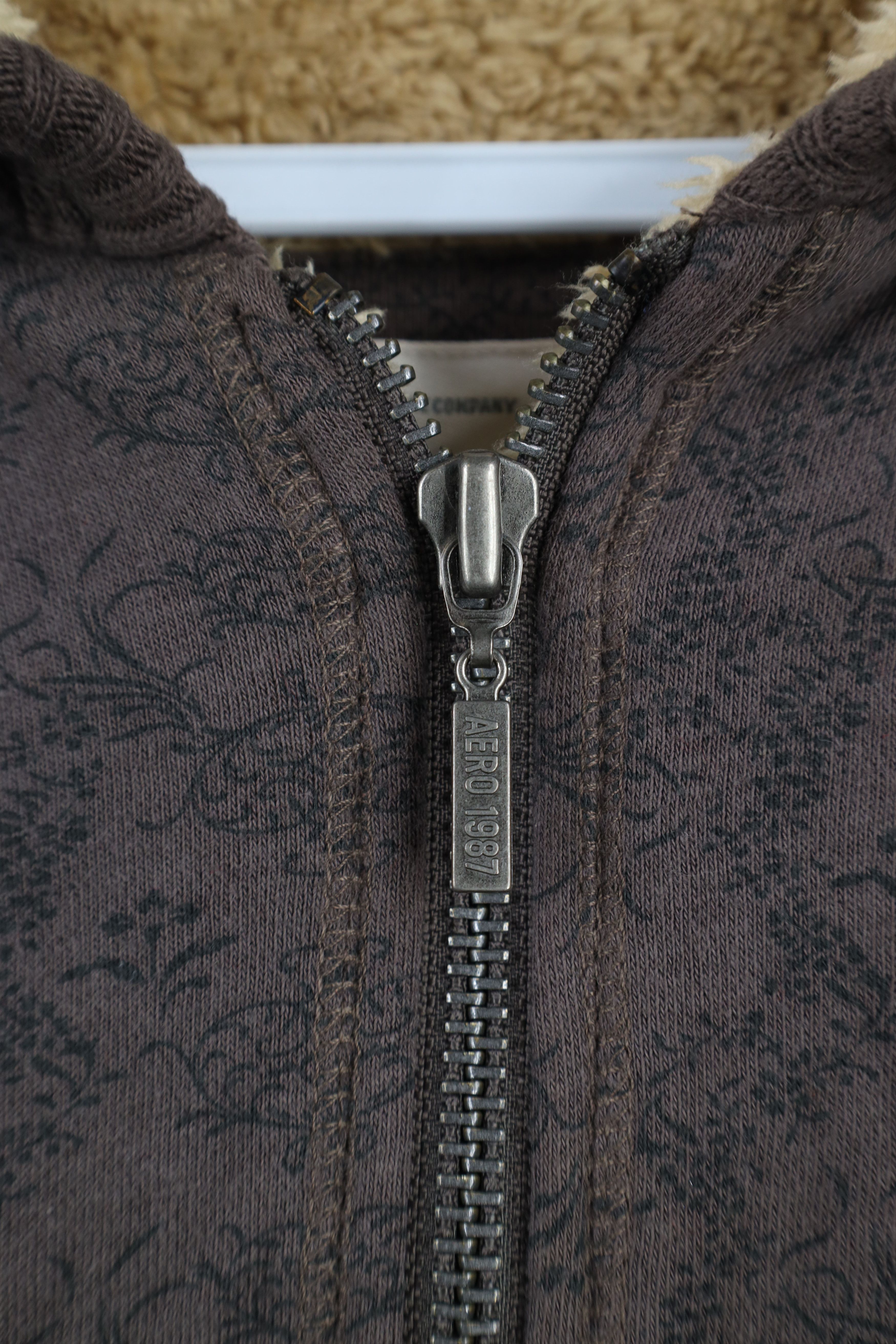 Aeropostale × Vintage Vintage 90s Y2K Aeropostale Deep Pile Fleece Lined Hoodie Size L / US 10 / IT 46 - 9 Thumbnail