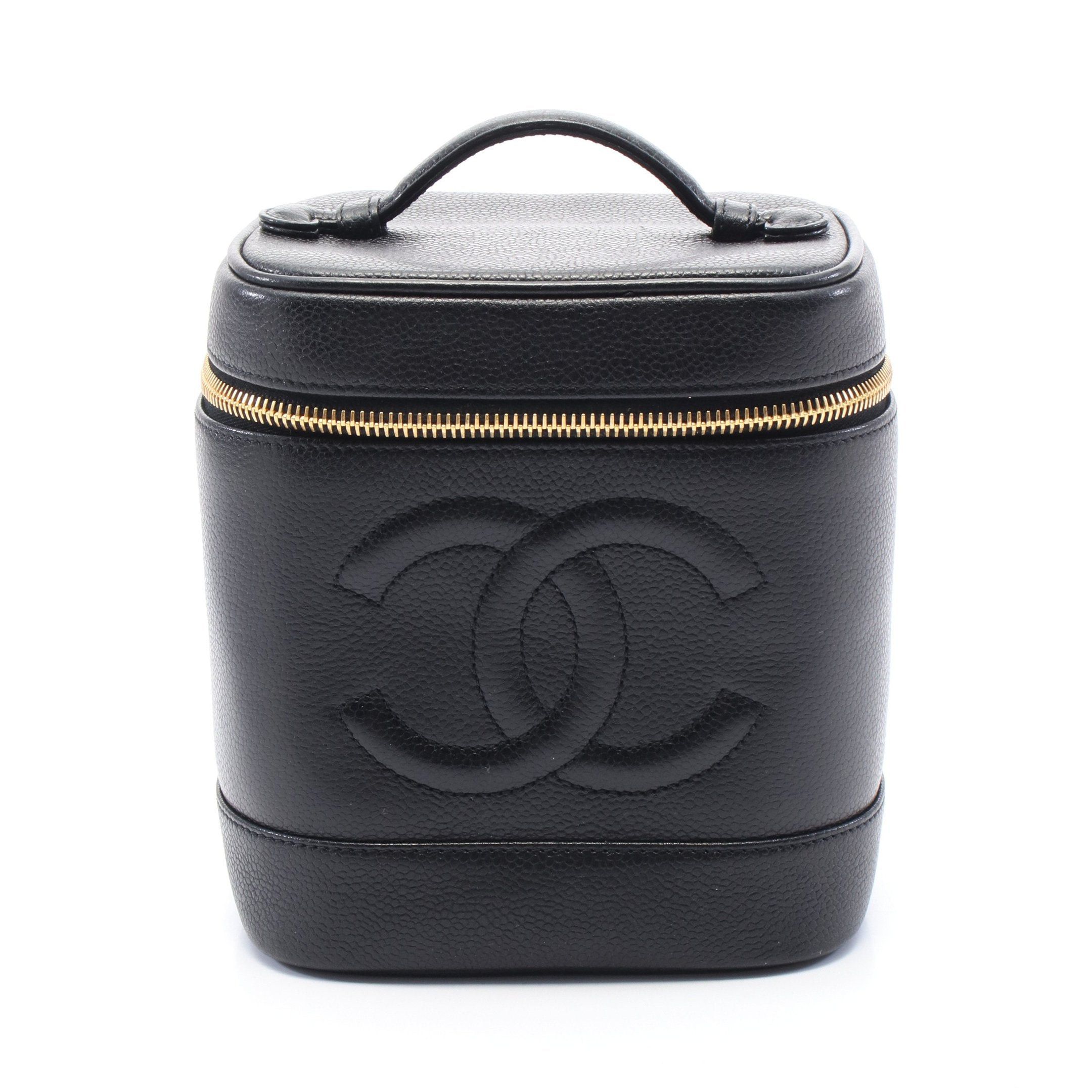Chanel Chanel Coco Mark Handbag Vanity Bag Caviar Skin Black Gold Hardware Size ONE SIZE - 1 Thumbnail