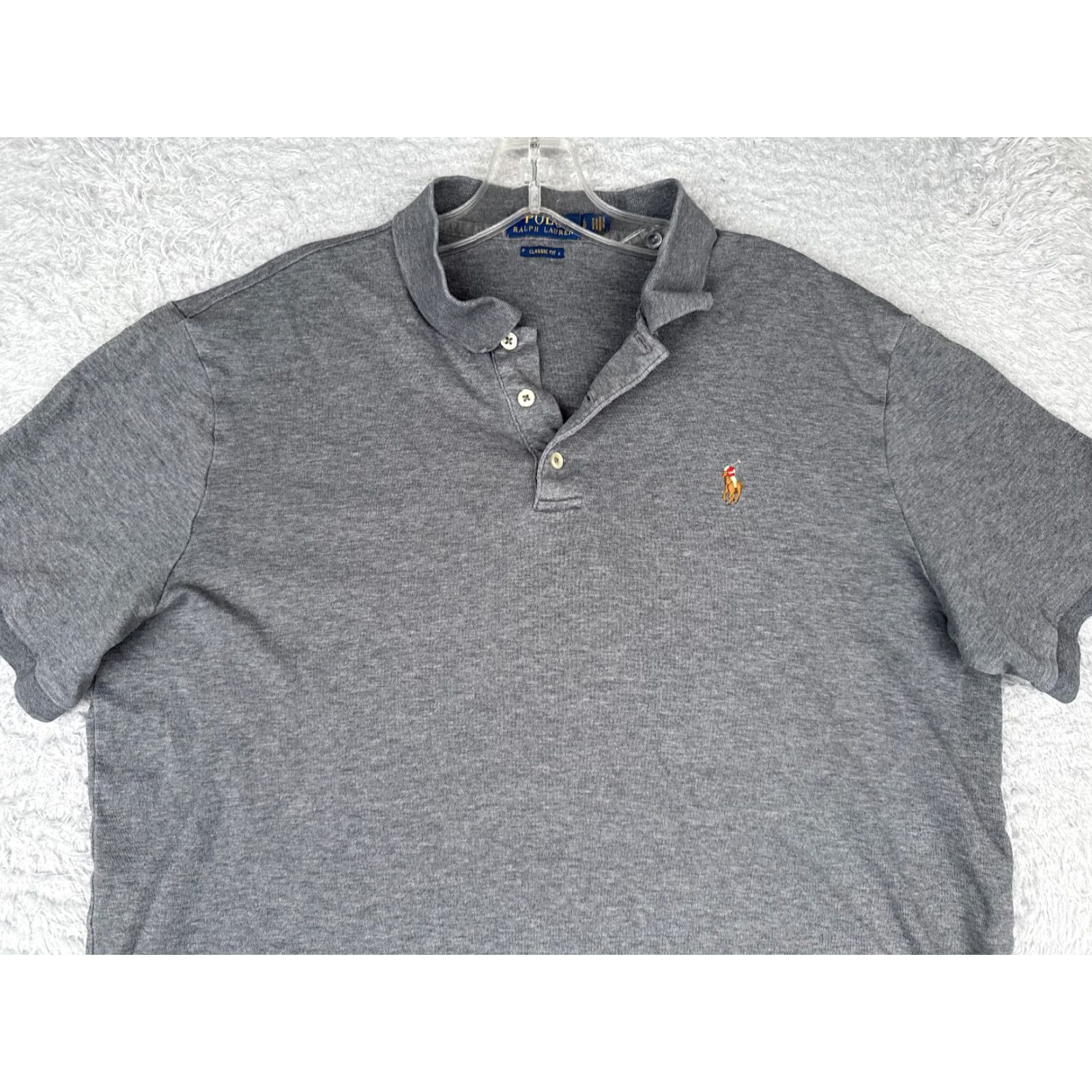 Ralph Lauren Polo Ralph Lauren Polo Shirt Men Large Gray Classic Fit Short Sleeve Cotton READ Size US L / EU 52-54 / 3 - 4 Thumbnail