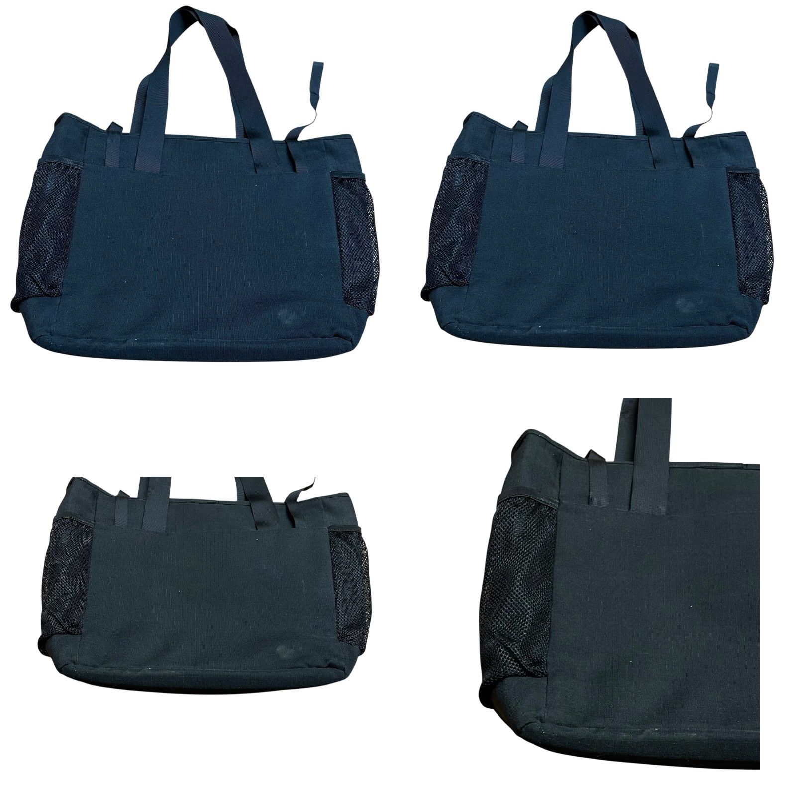 Vintage Columbia Black & Blue Tote Bag Shoulder Outdoors School Weekend Bag Padded Ladies Large Blue Black Size ONE SIZE - 10 Thumbnail