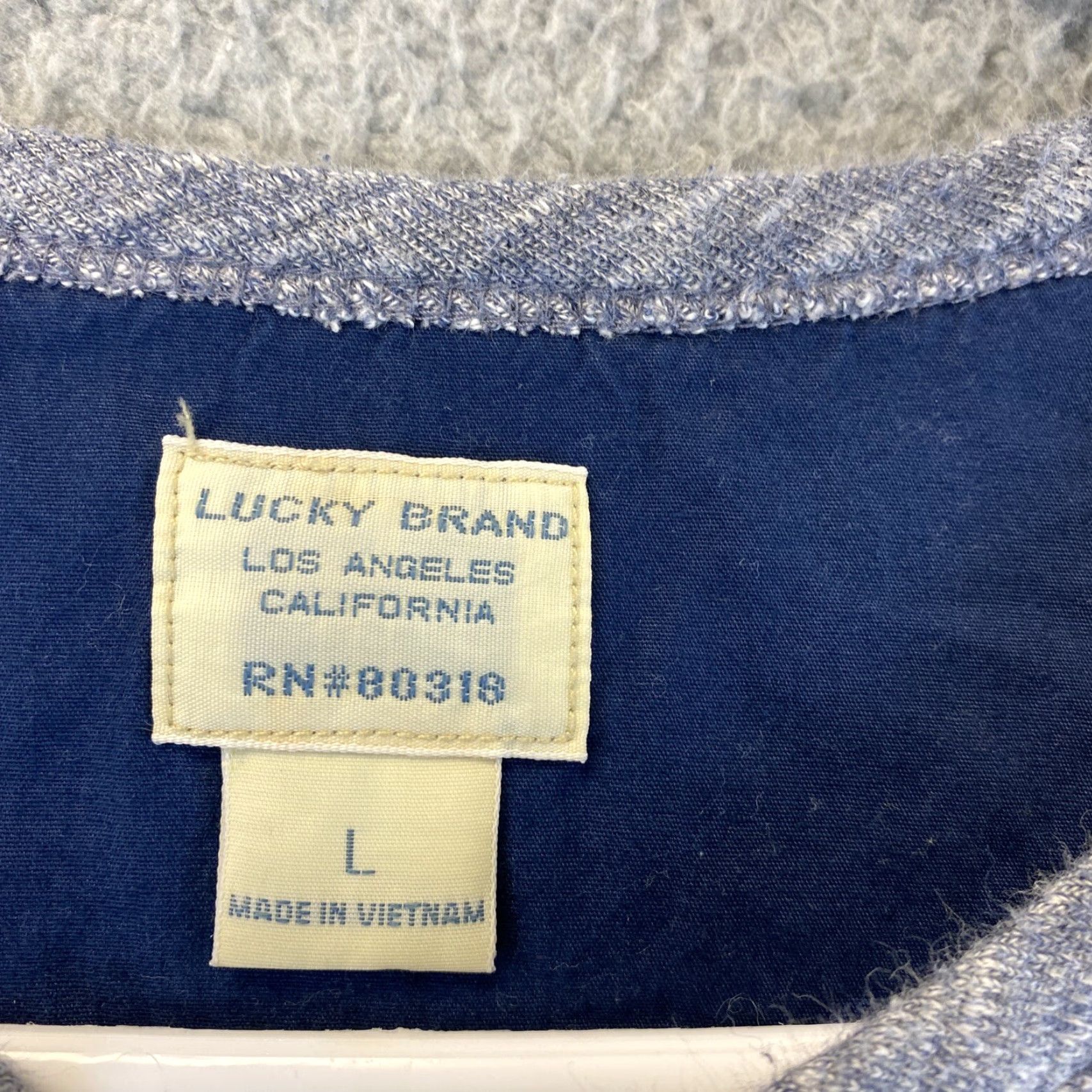 Lucky Brand VINTAGE Lucky Brand Sweater Henley Mens Large Blue Long Sleeve Military Size US L / EU 52-54 / 3 - 4 Thumbnail