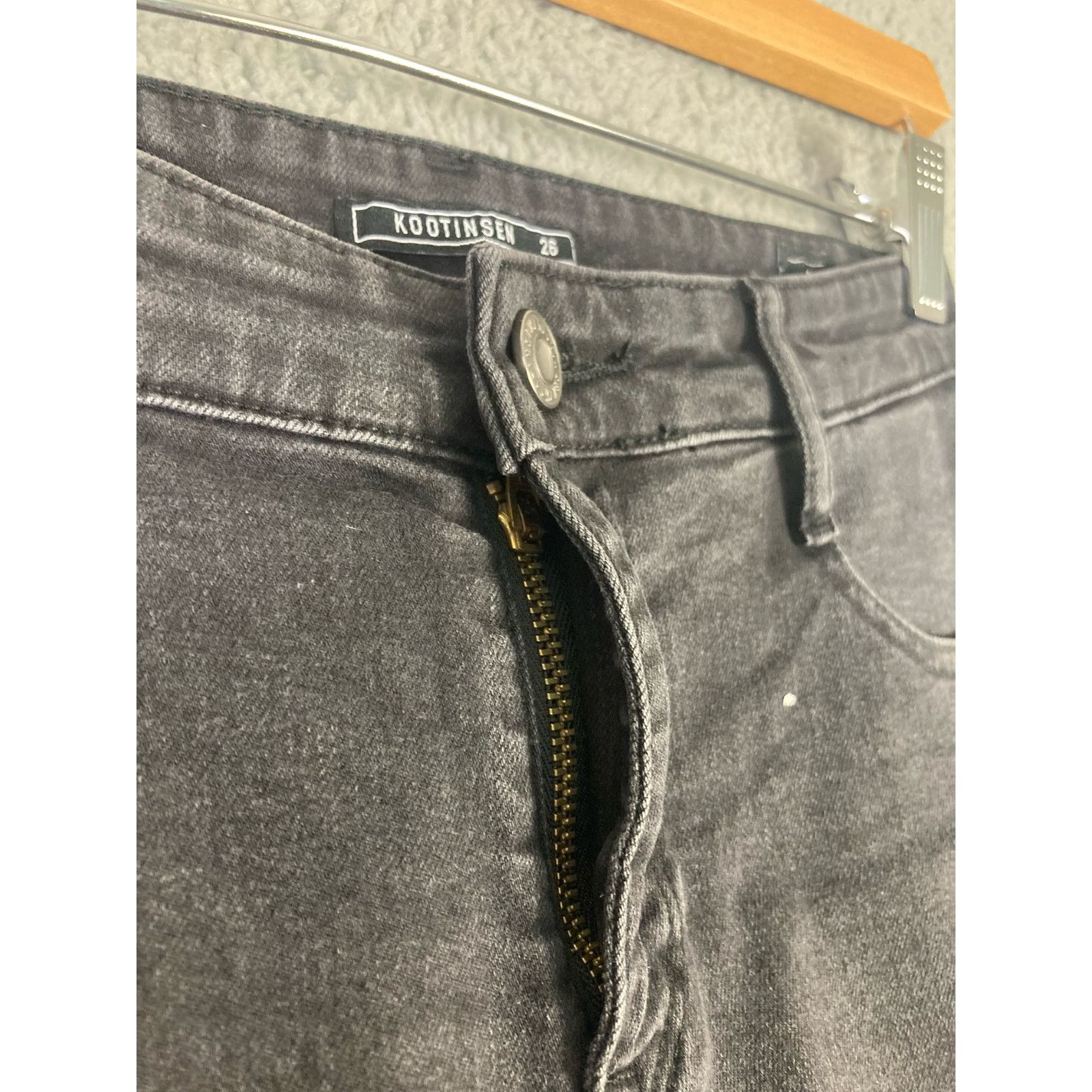 Other Kootinsen Women's Distressed Tapered Skinny Jeans Black 25 Size 25" / US 0 / IT 36 - 10 Thumbnail