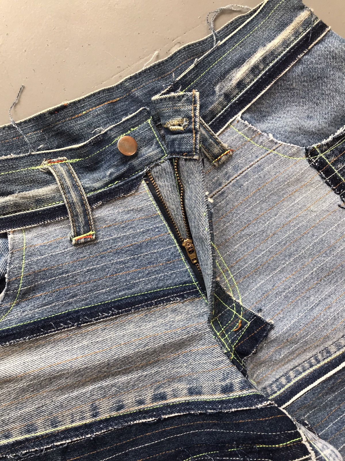 Designer × Vintage Vintage 1of1 upcycle neon scrap jort Size US 32 / EU 48 - 7 Thumbnail