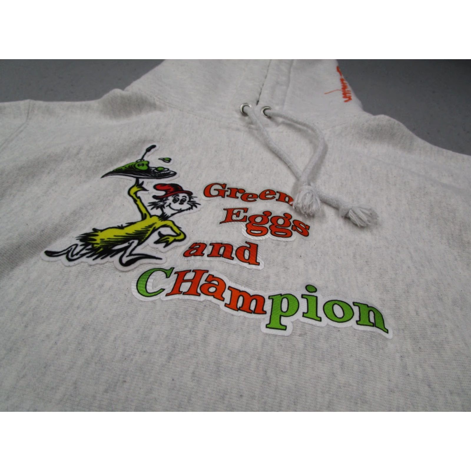 Champion VINTAGE Champion Hoodie Mens Small Gray Reverse Weave Green Eggs Champions Pullover Size US S / EU 44-46 / 1 - 2 Thumbnail