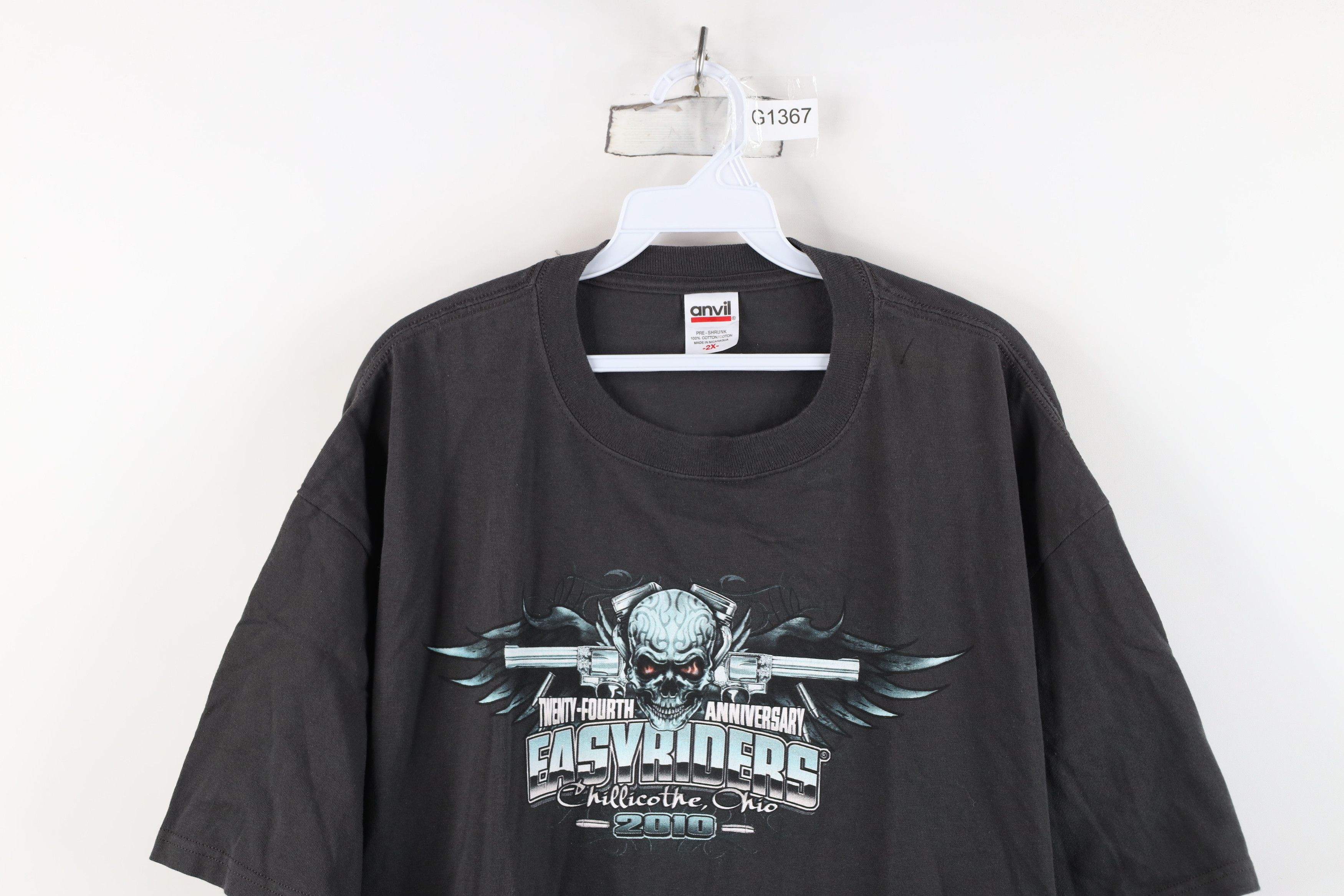 Vintage Vintage Y2K Motorcycle Skull Tribal Fire Flames T-Shirt Size US XXL / EU 58 / 5 - 2 Thumbnail