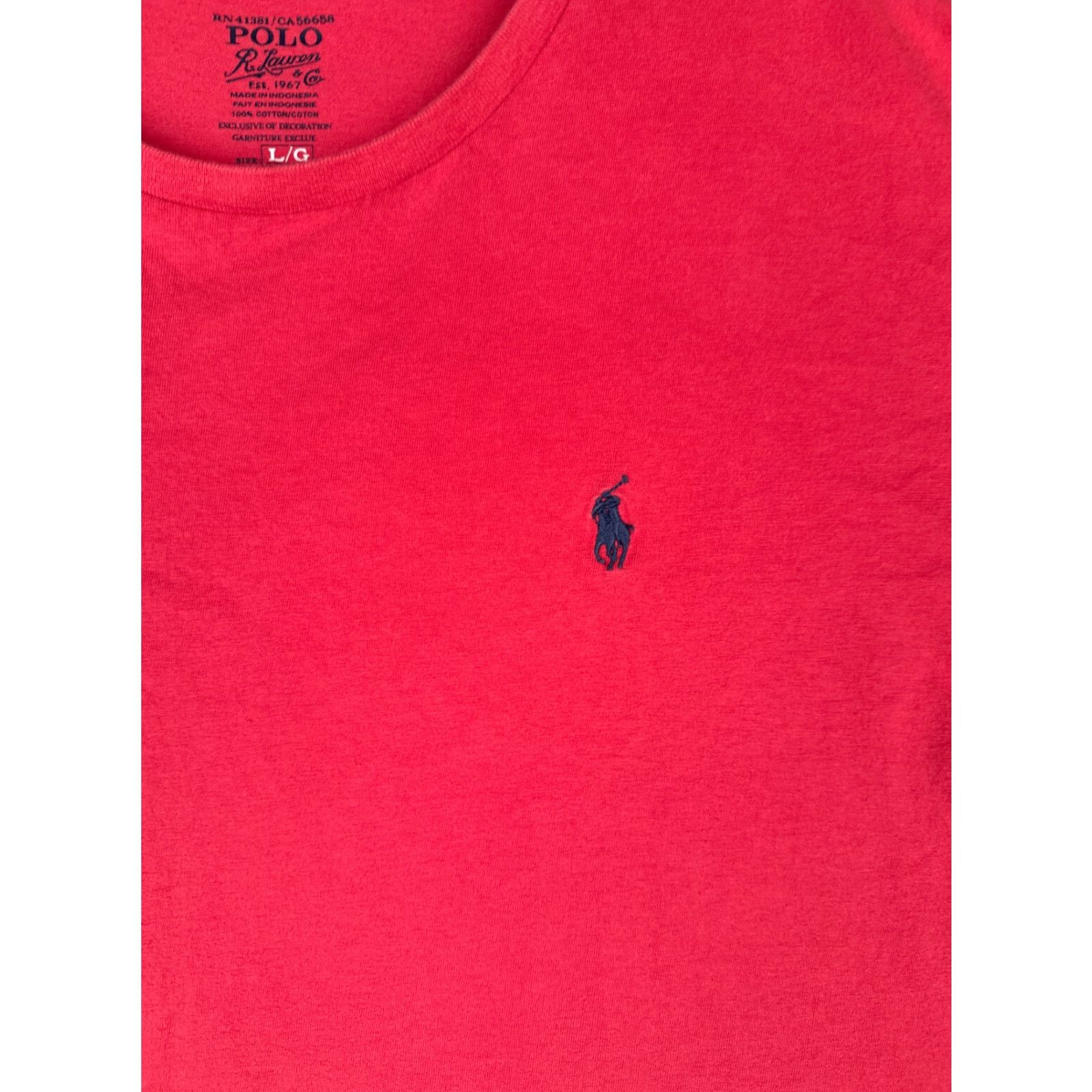 Ralph Lauren VINTAGE Ralph Lauren Polo Shirt Men Adult Large Short Sleeve Crew Neck Red Cotton Slim Fit Logo 90s Classic Size US L / EU 52-54 / 3 - 6 Thumbnail
