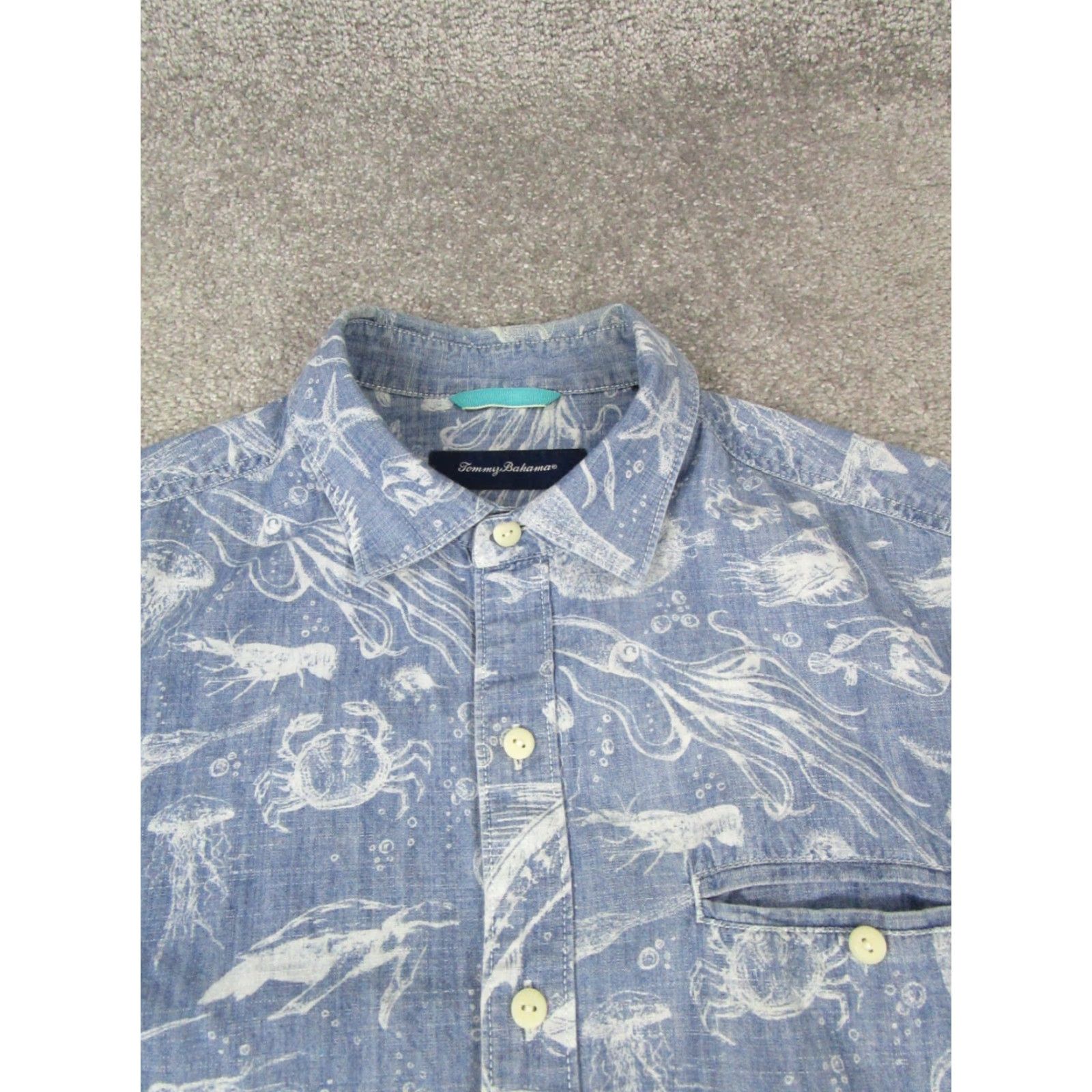 Tommy Bahama Tommy Bahama Shirt Mens Large White Linen Blend Button-Up Short Sleeve Collared Size US L / EU 52-54 / 3 - 2 Thumbnail