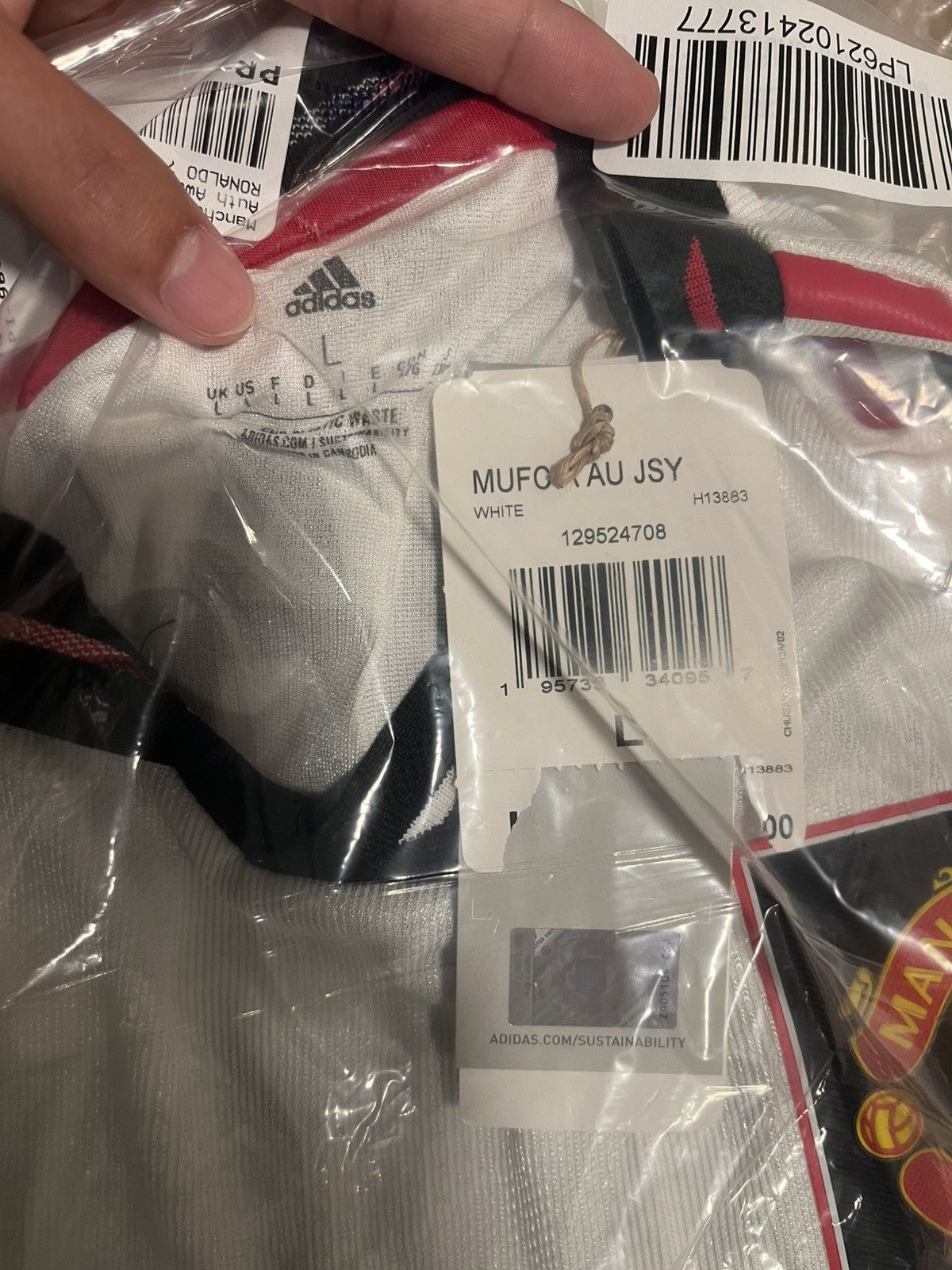 Adidas 2022/23 Manchester United Jersey White Cristiano Ronaldo 7 Size US L / EU 52-54 / 3 - 1 Thumbnail