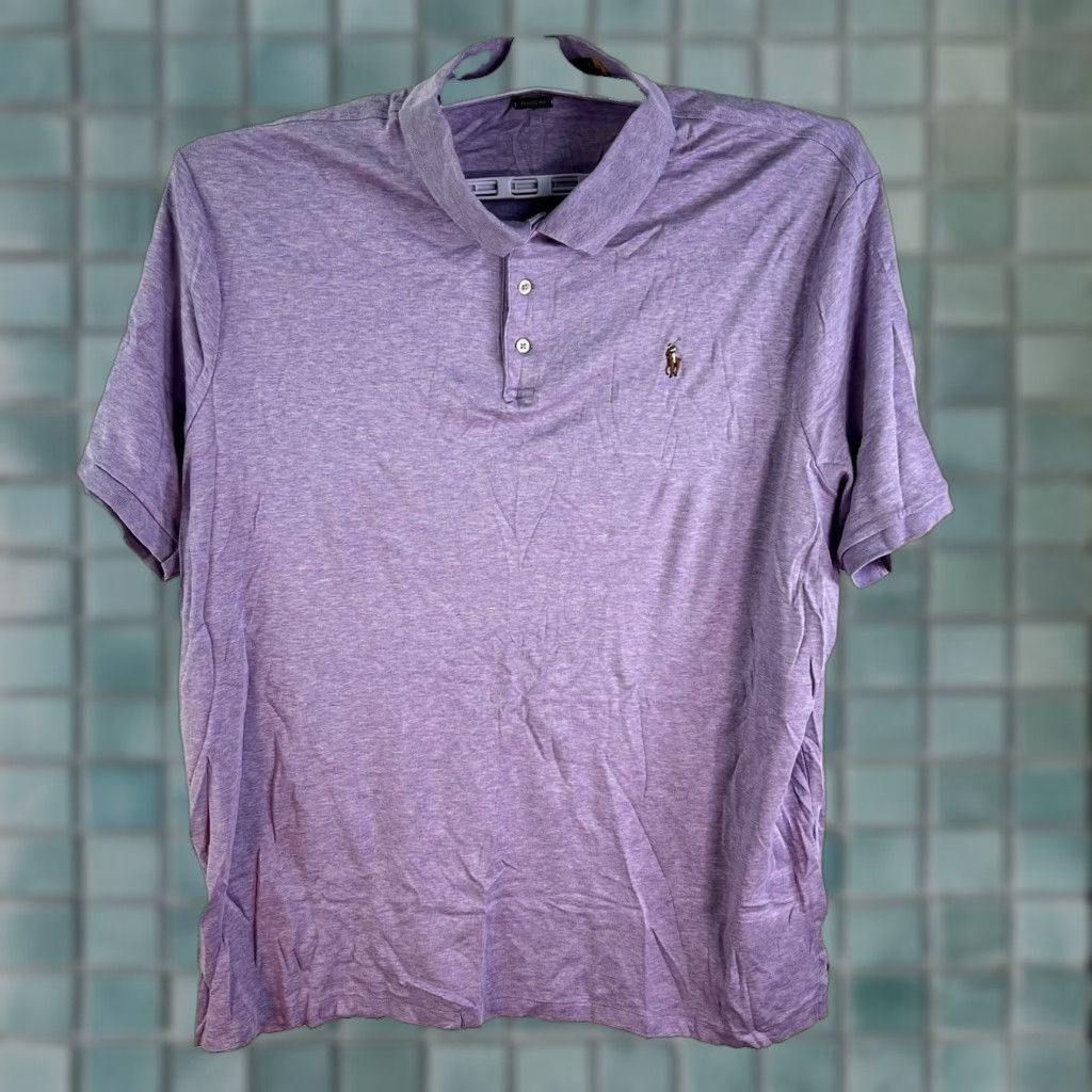 Ralph Lauren Ralph Lauren Polo Shirt Mens 2XL Short Sleeve Classic Fit Purple Cotton Polo Shirt Logo Embroidered Adult Men Sportsman USA 90s Size US XXL / EU 58 / 5 - 1 Thumbnail