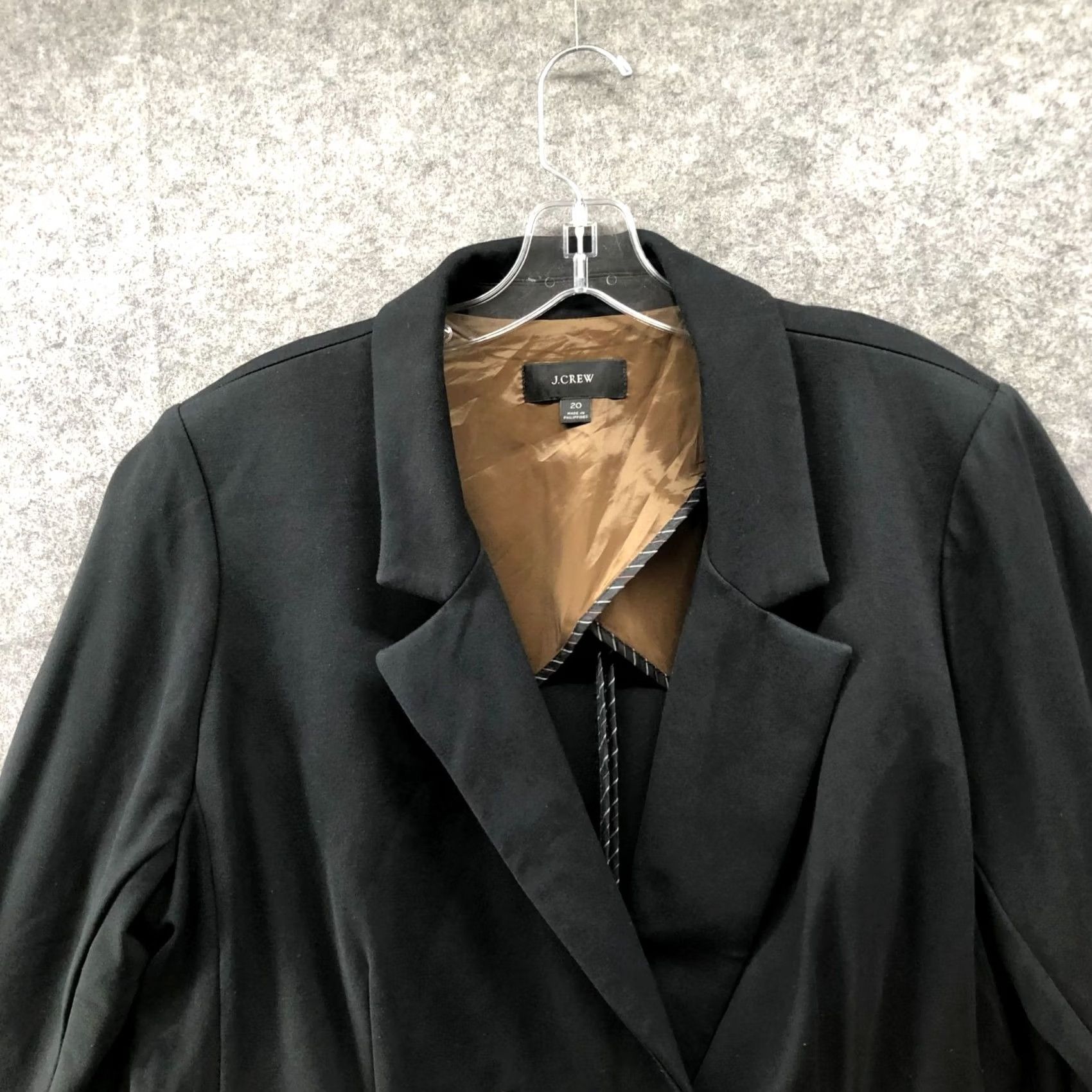 J.Crew VINTAGE? No. J.CREW Devon Blazer In Ponte Womens 20 Black Double Breasted Career Blazer Shirt? Size 3XL / US 20-22 - 5 Thumbnail