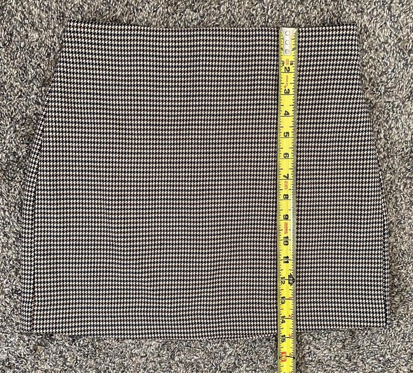 Mango NWT MANGO Mini Skirt in Houndstooth (X-SMALL) Size 26" / US 2 / IT 38 - 7 Thumbnail