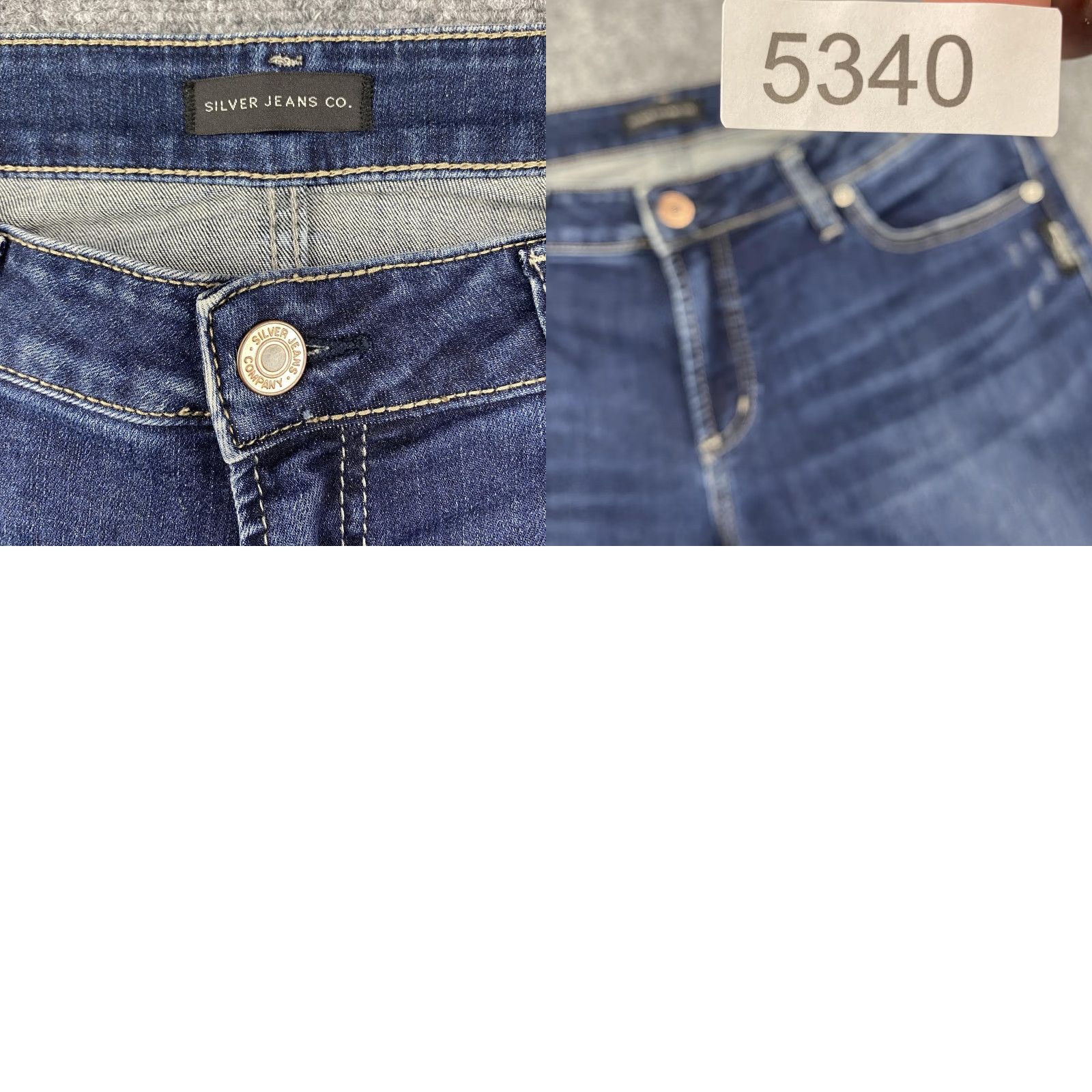 Silver Jeans Co. Silver Jeans Co Jeans Womens 33 Blue Slim Straight Ankle Cropped Distressed Raw Hem Embroidered Pockets Zipper Fly Womens Jeans Size 24" / US 00 / IT 34 - 9 Thumbnail