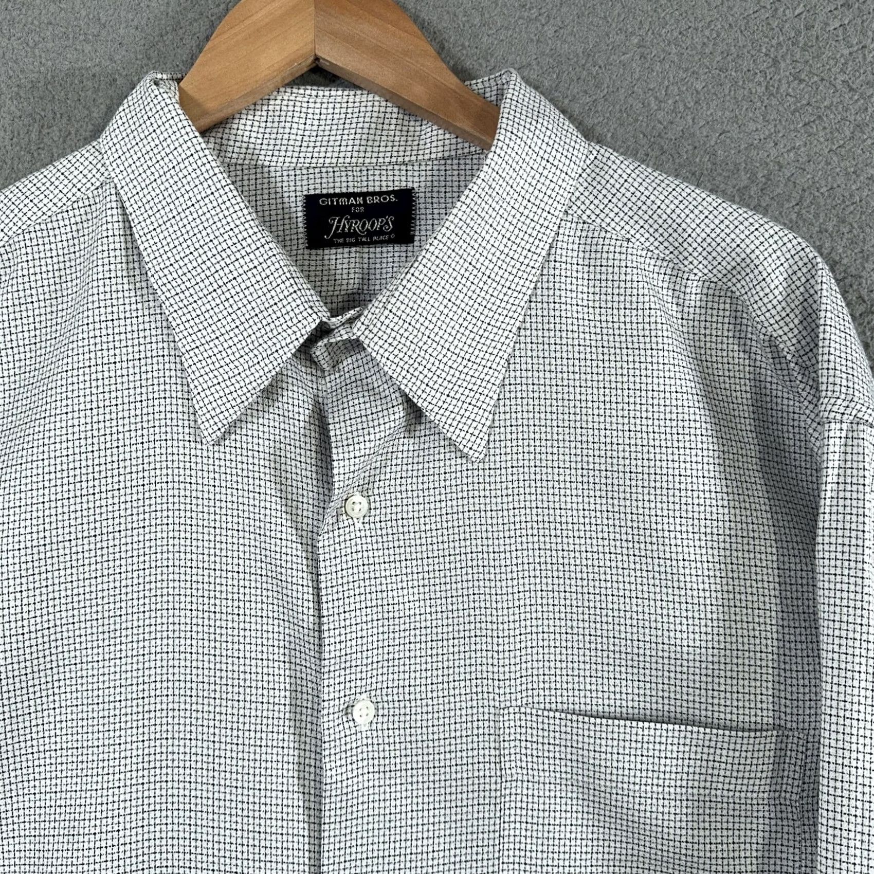 Vintage Vintage Gitman Bros Shirt Mens 18.5 34/35 White Grid 90s Boxy Fit Check Big Tall Size US XXL / EU 58 / 5 - 2 Thumbnail
