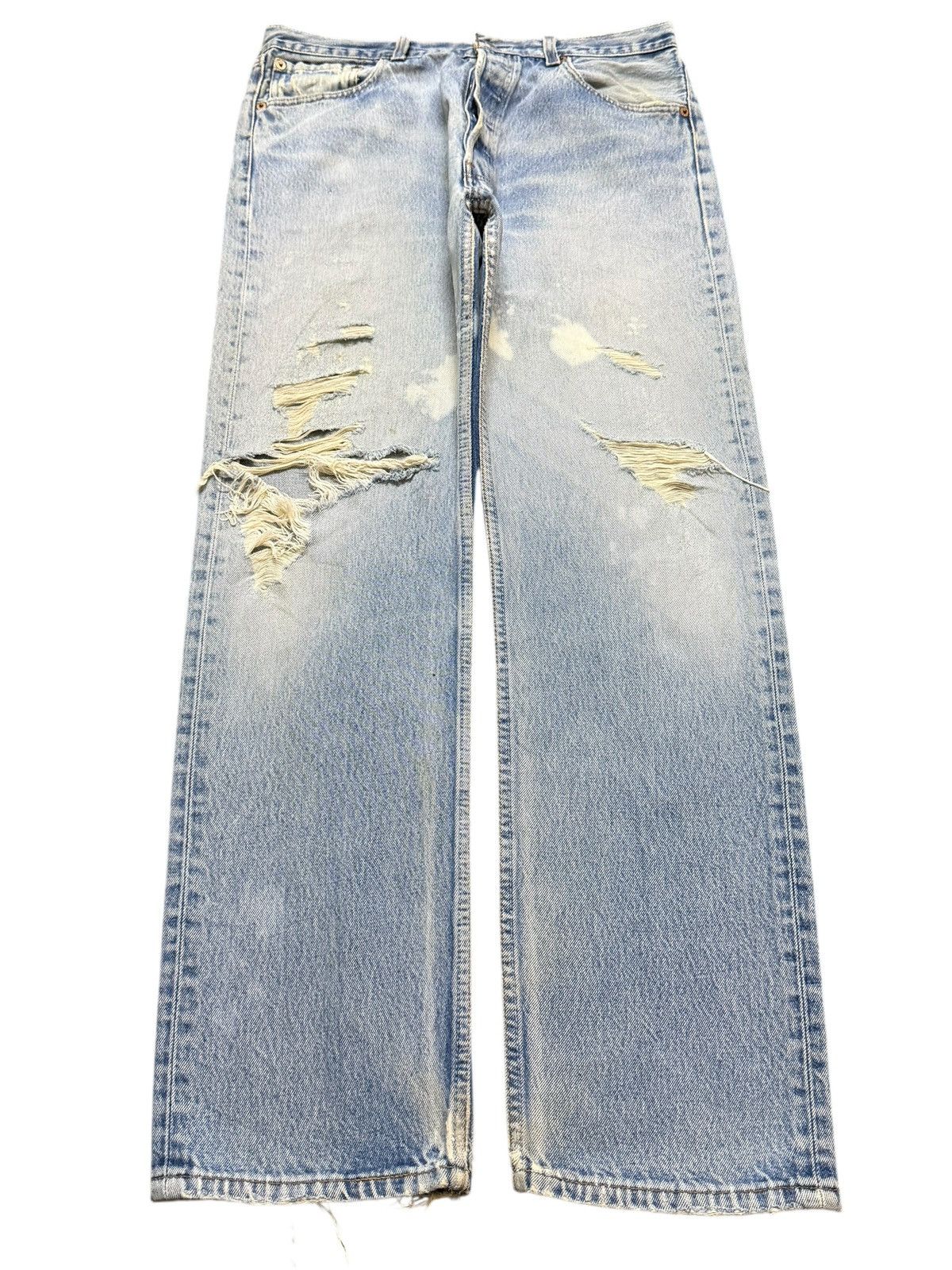 Levi's Vintage 90s Levis 501 Faded Wash Distressed Ripped Loose Fit Size US 32 / EU 48 - 1 Thumbnail