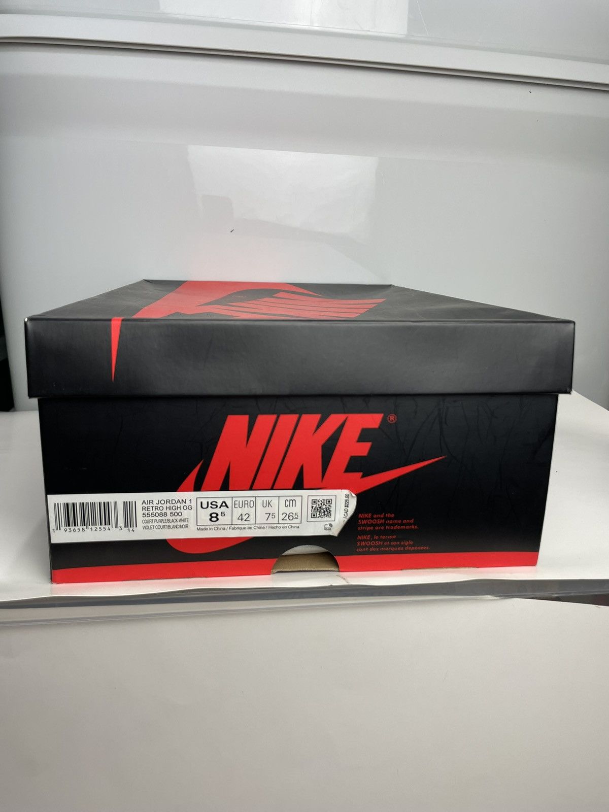Nike Jordan 1 Court Purple 2.0 Size 8.5 Beat Nike OG Box/Laces Size US 8.5 / EU 41-42 - 22 Thumbnail