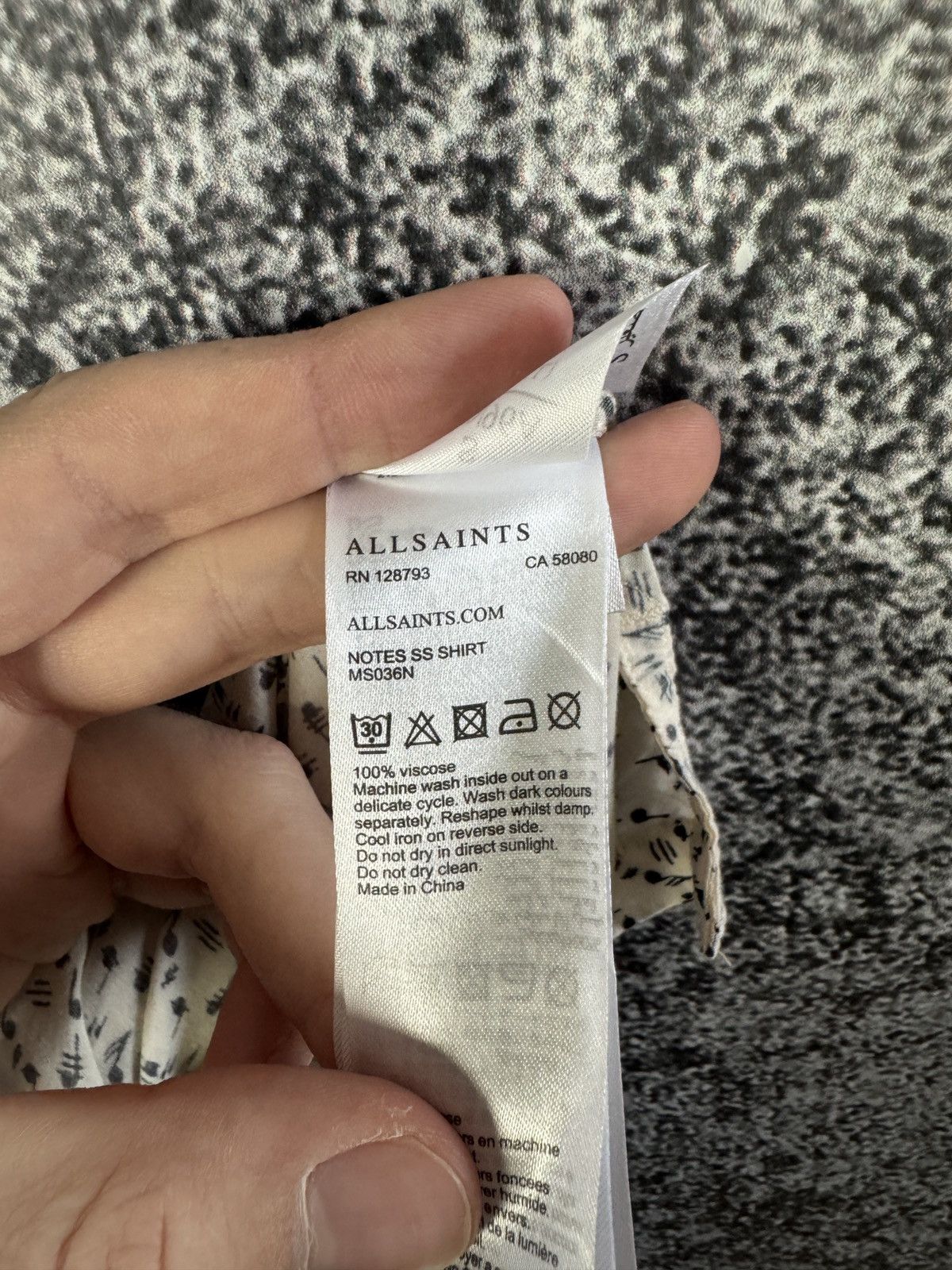 Allsaints Men’s Allsaints Notes Short Sleeve Shirt Button Up Size S Size US S / EU 44-46 / 1 - 8 Thumbnail