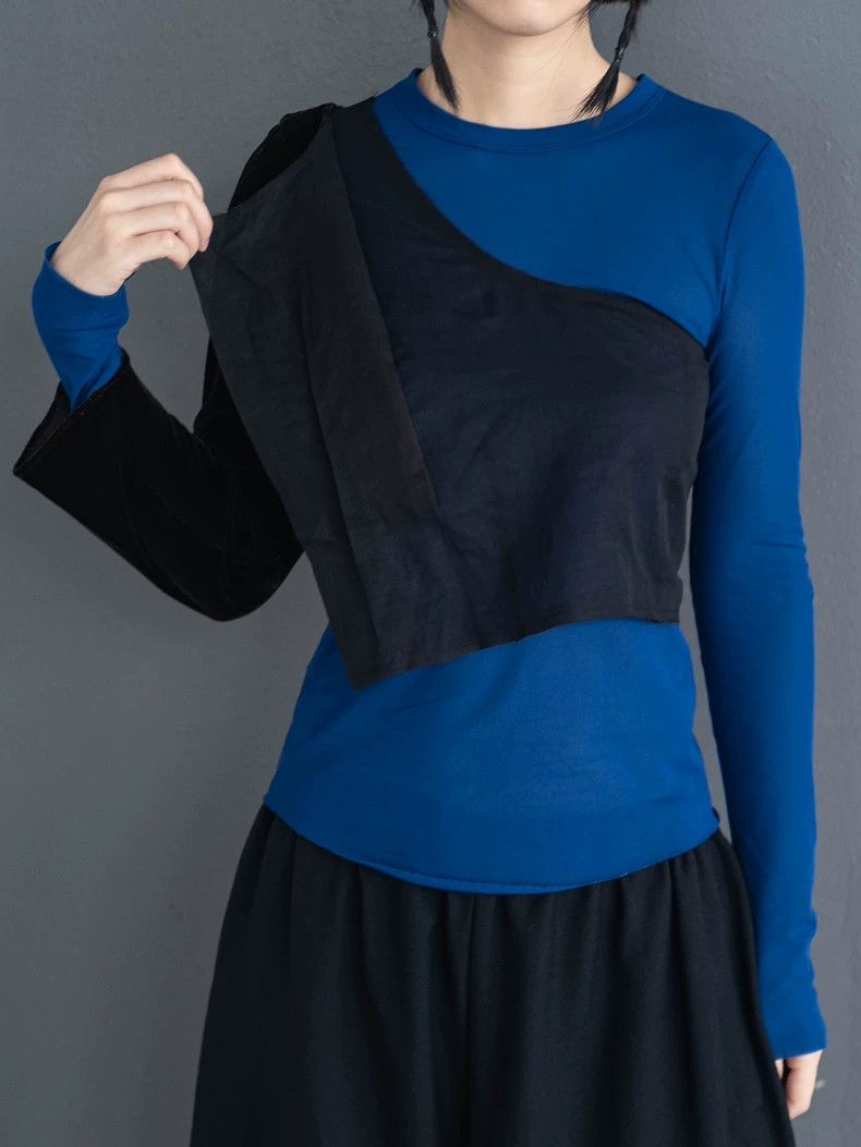 Comme des Garcons Comme Des Garcons Velvet paneled asymmetric top Size M / US 6-8 / IT 42-44 - 5 Thumbnail