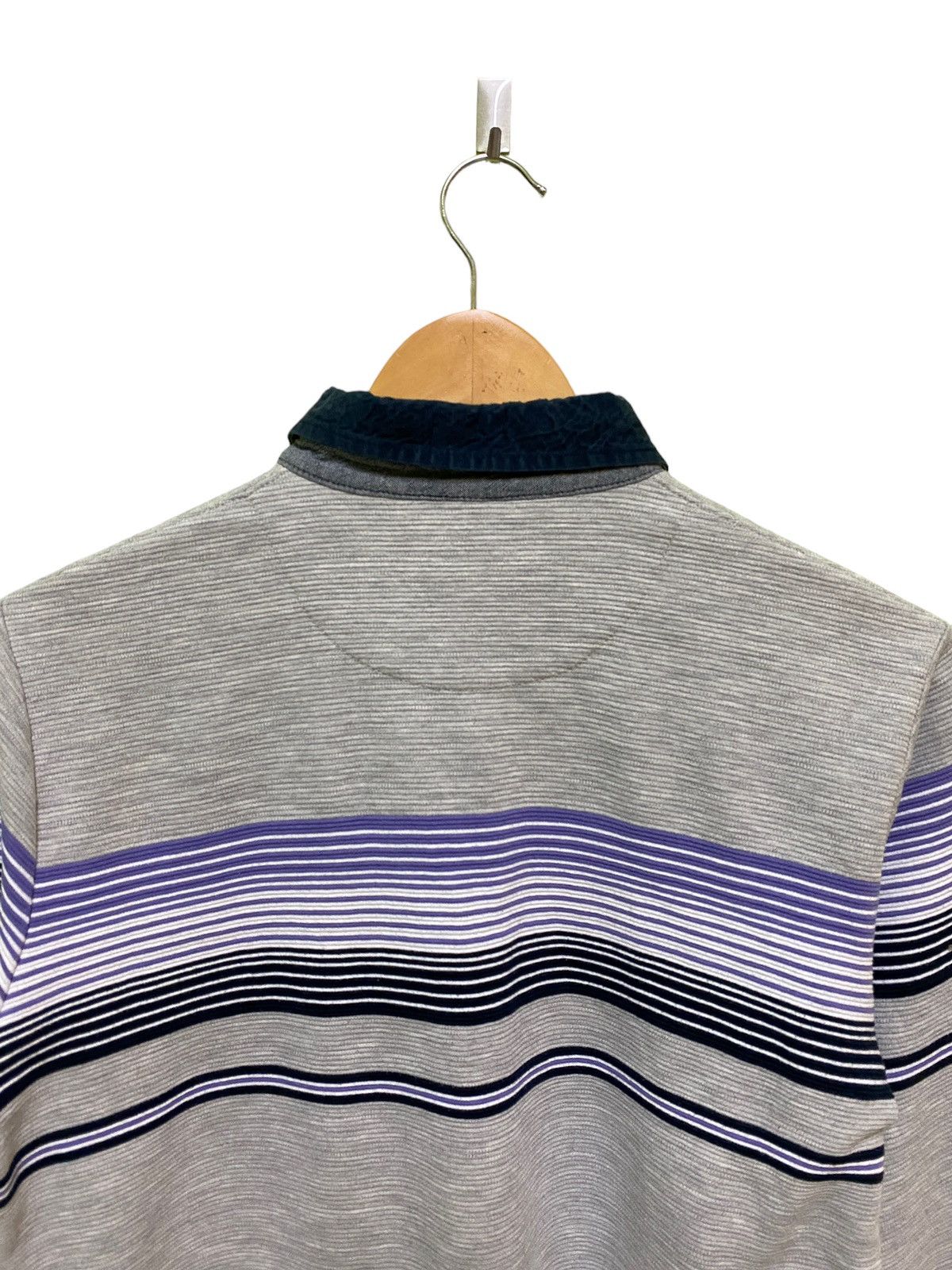 Kansai Yamamoto Kansai Yamamoto Homme Purple And Black Striped Long Sleeve Size US S / EU 44-46 / 1 - 7 Thumbnail
