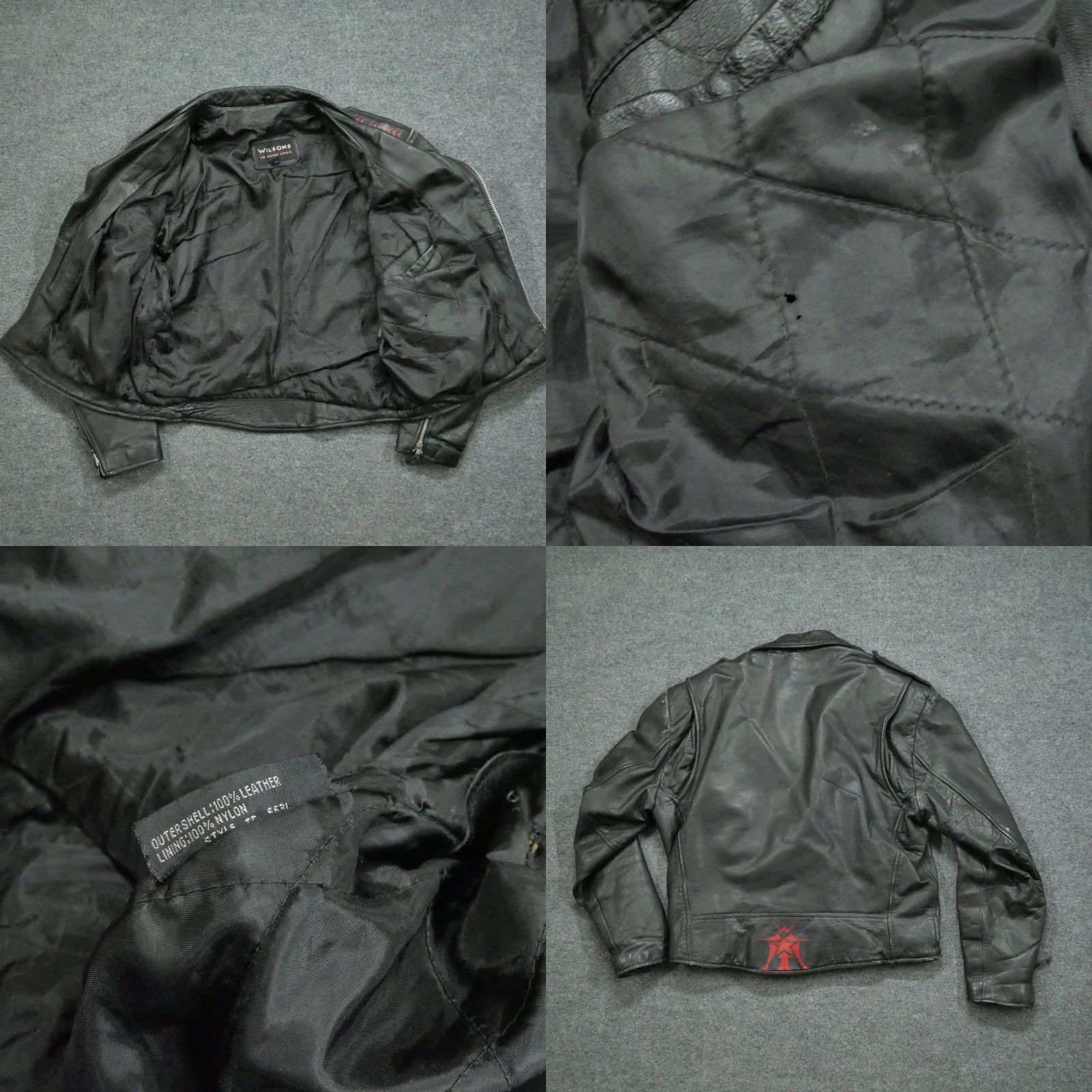 Vintage VINTAGE Wilsons Leather Jacket Mens Large Black Bomber Jacket Size US L / EU 52-54 / 3 - 9 Thumbnail